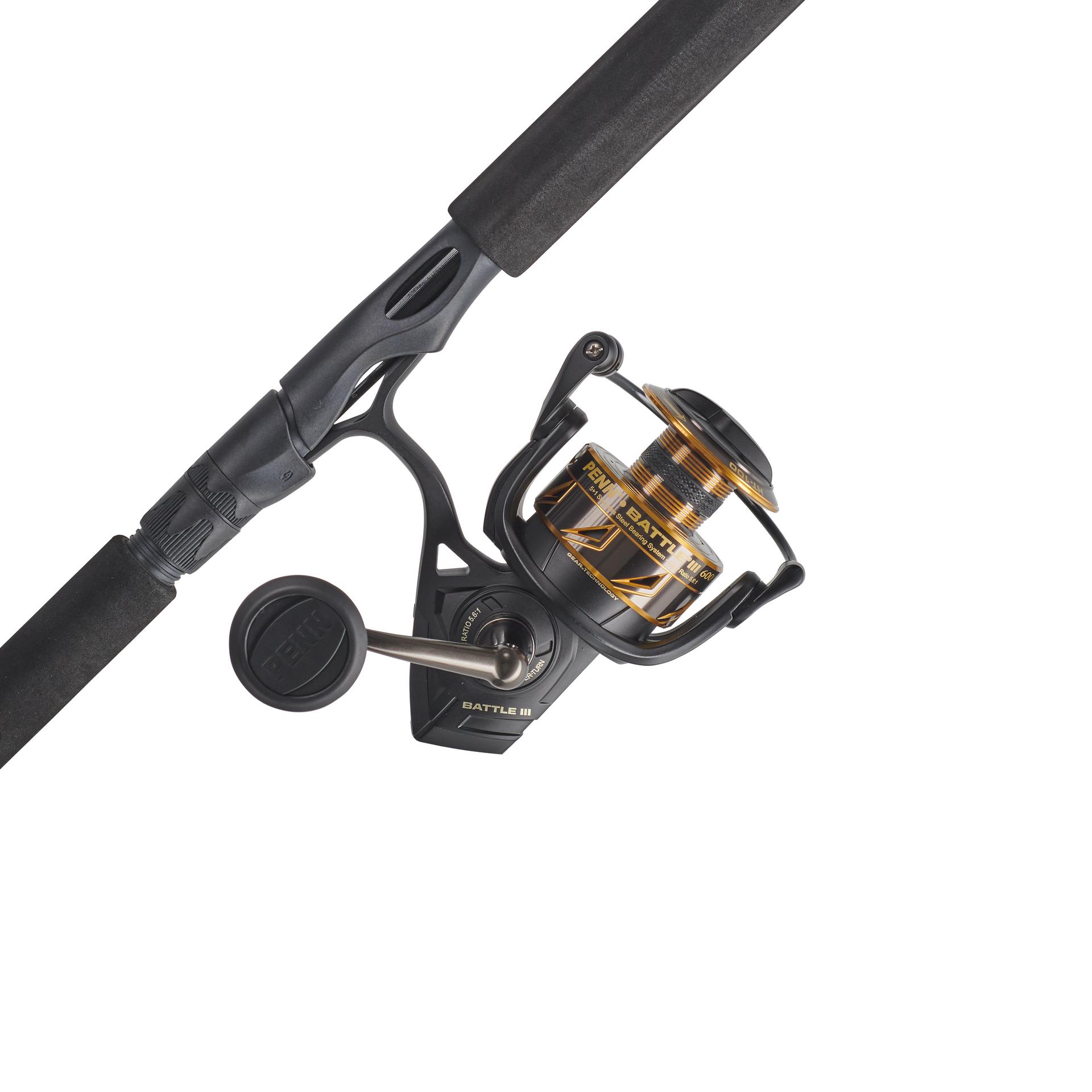 Battle® III Spinning Rod and Reel Combo - Premium Fishing Gear for Freshwater & Saltwater Anglers - Perfect for Bass, Trout, and Saltwater Fishing Adventures