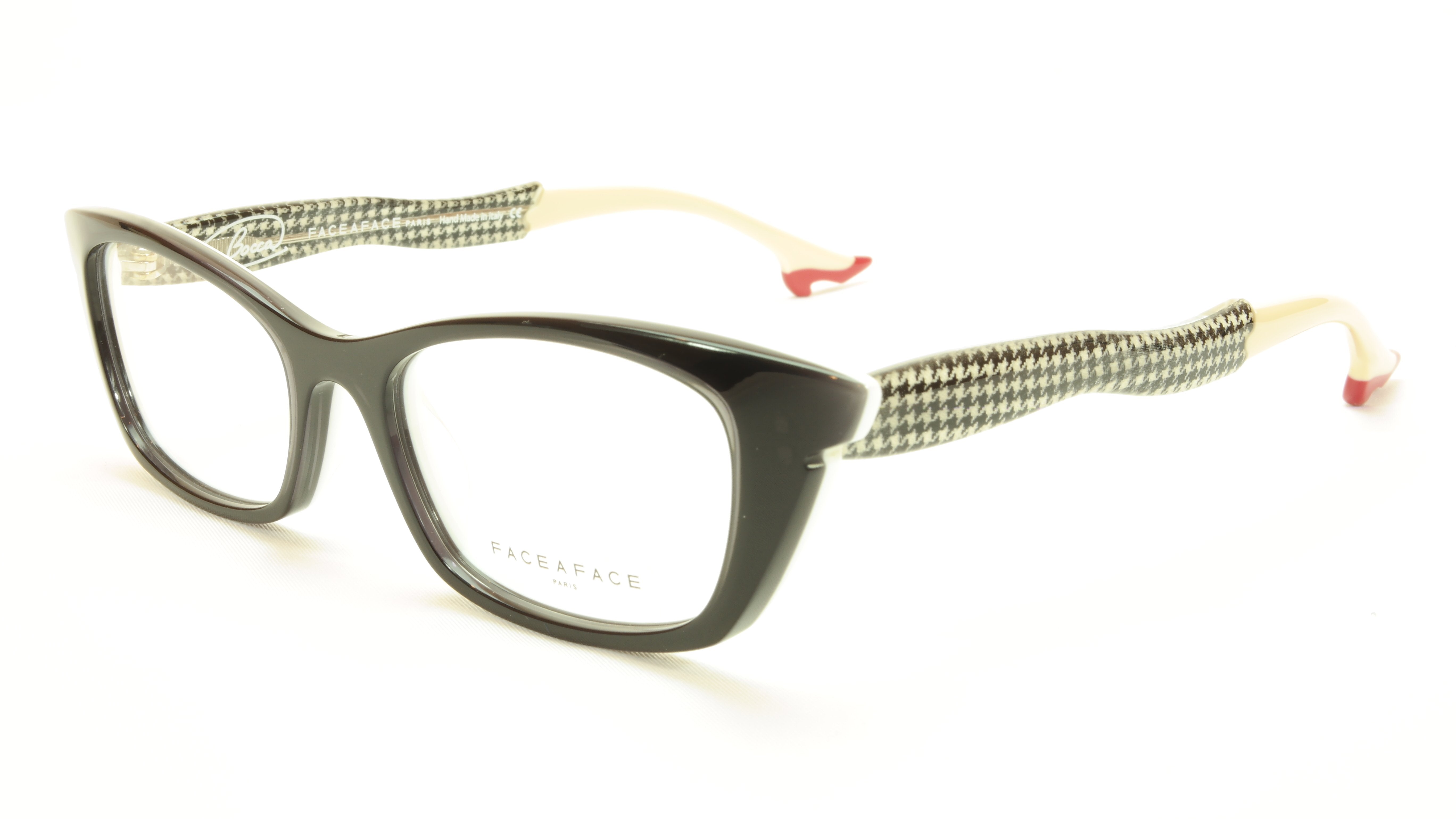 Face A Face Bocca Sixties Dark Mauve Houndstooth Eyeglasses - Vintage Retro Sunglasses for Women & Men, Perfect for Fashion, Outdoor & Daily Wear