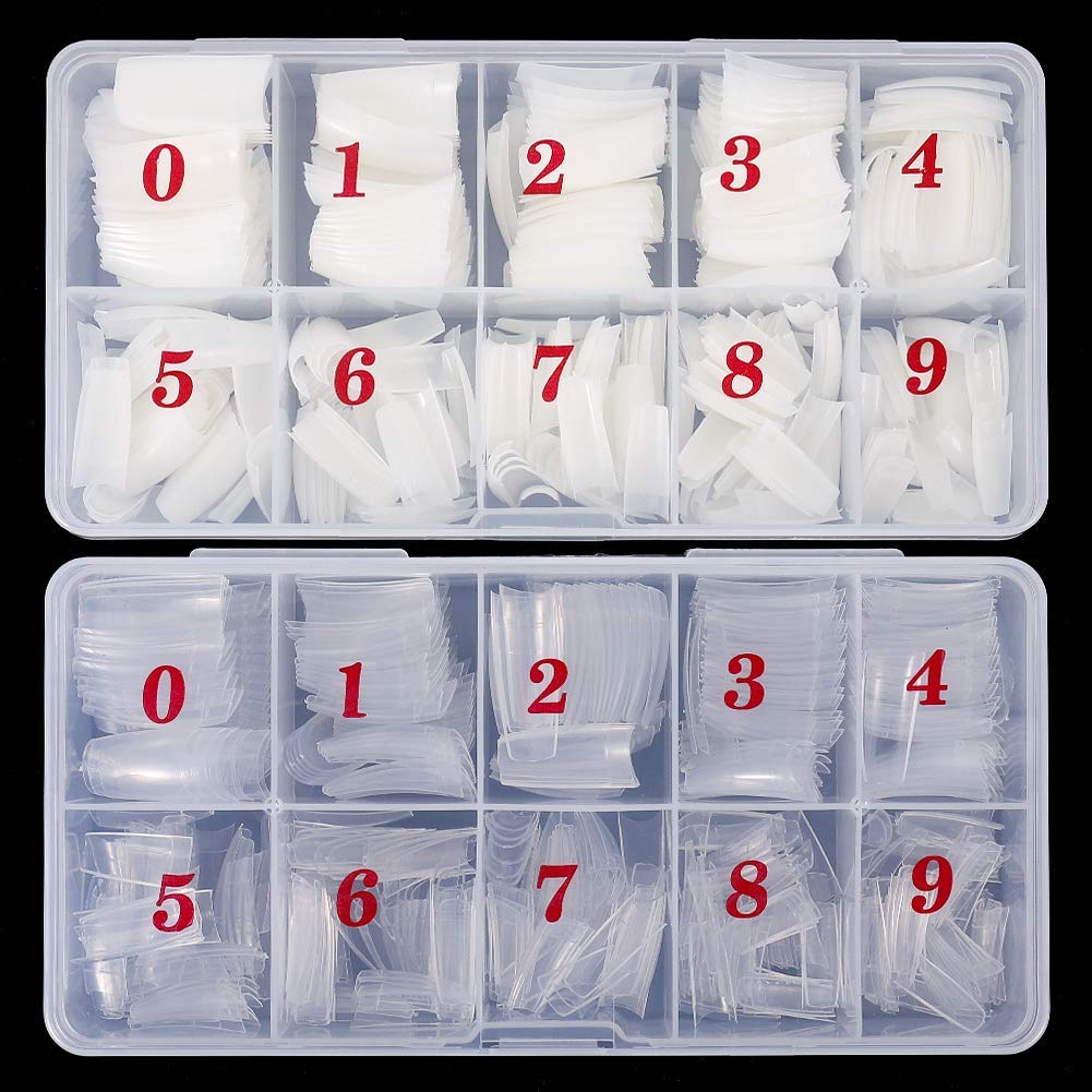 Belicia 100-Piece Acrylic Nail Tips Set - 10 Sizes U-Shaped Fake Nails with Storage Box for Women & Girls - Perfect for Nail Salons, DIY Nail Art at Home, Parties, and Special Occasions