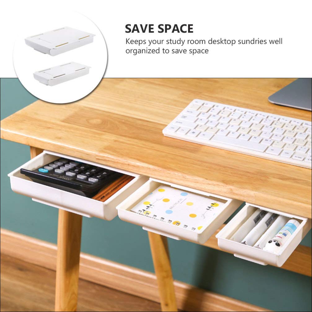 2-Pack Under Desk Storage Drawers - Cabilock Office Organizer for Stationery, Files & Supplies | Perfect for Home Office, Study Desk & Workspace Organization