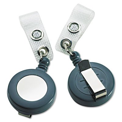 Badgemates Plastic Retractable Name Badge Reel - 3 Foot Extension Cord, Gray (25-Pack) - Perfect for Conferences, Trade Shows & Workplace ID Badges