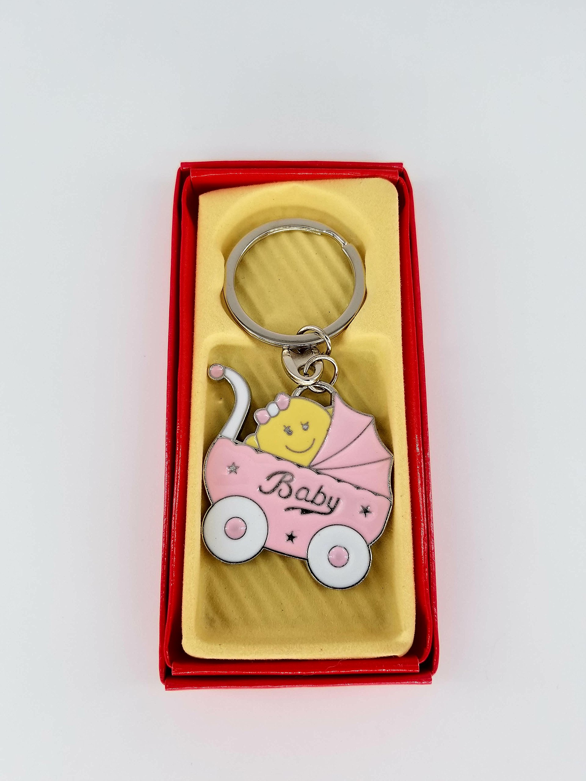 12 Pack Baby Shower Favors Keychains - Pink Stroller Carriage Keepsakes for Girls, Perfect for Baby Showers, Birthday Parties & Gender Reveals