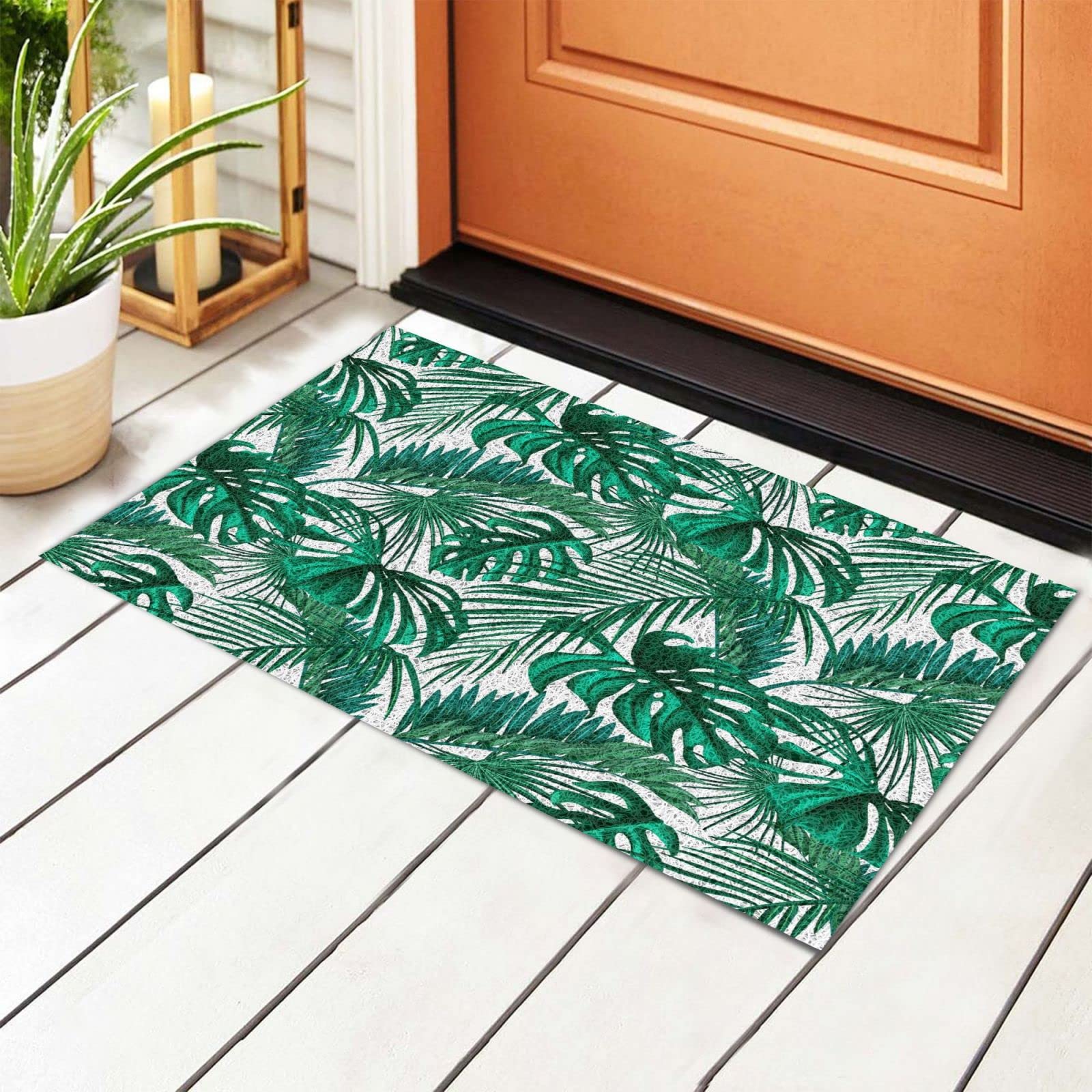 Eco-Friendly Palm Leaf Welcome Mat - Non-Slip Indoor/Outdoor Doormat for Home Decor