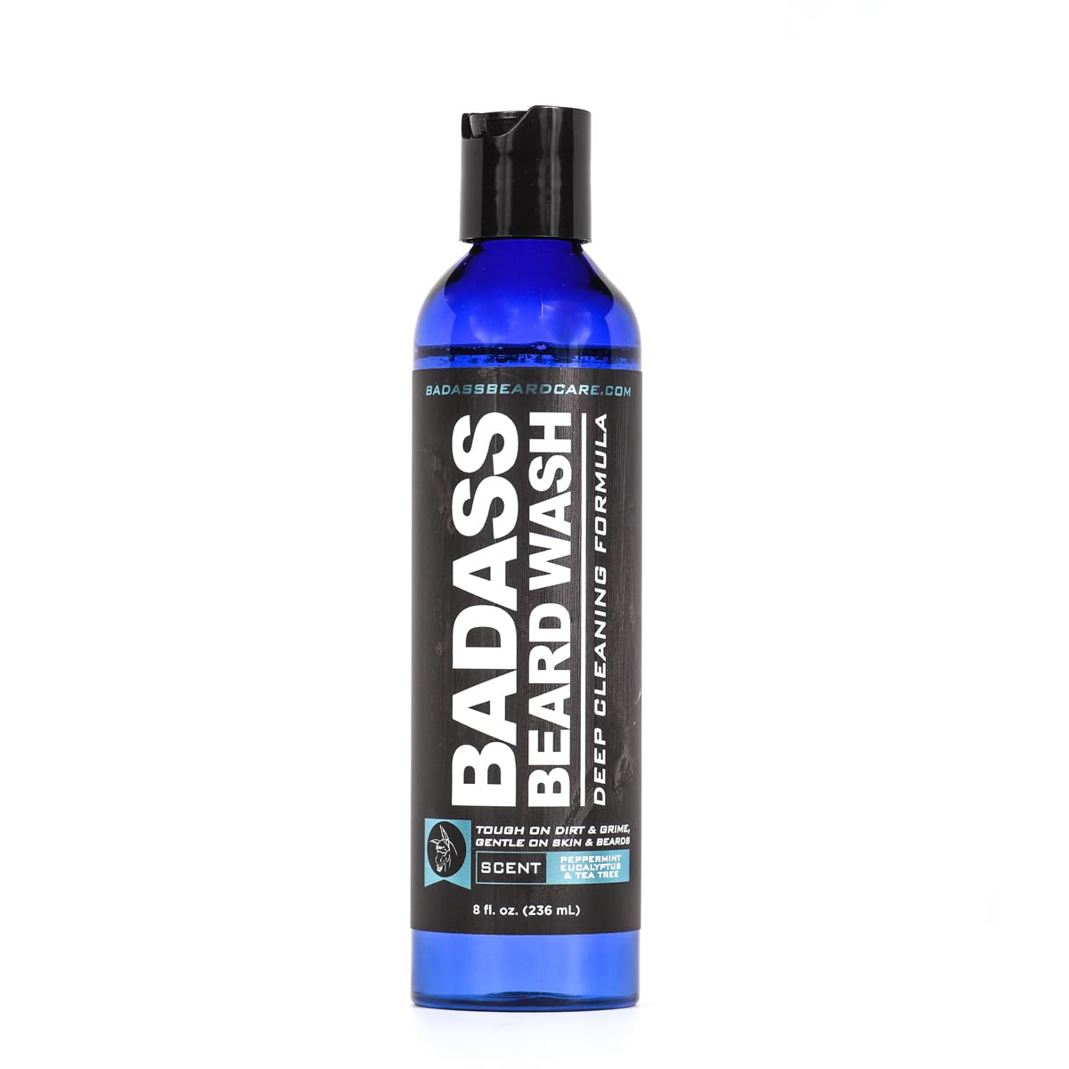 Badass Beard Care Beard Wash for Men - 8oz | Fresh & Clean Scent, Hydrates Skin & Softens Beard | Ideal for Daily Grooming & Post-Workout Refreshment