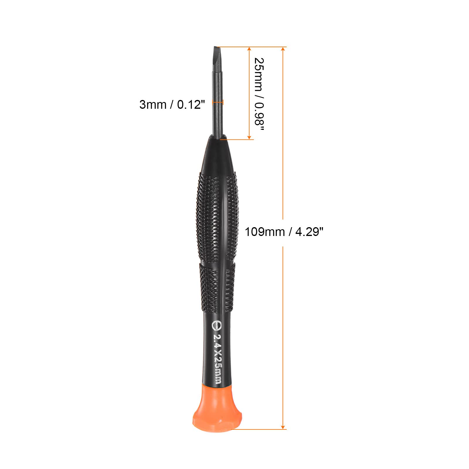 HARFINGTON 2-Piece Precision Slotted Screwdriver Set - 2.4mm Flat Head with Swivel Lid & Non-Slip Plastic Handle - Ideal for Phone, Watch, Eyeglass & Electronics Repair - Perfect for DIY Projects & Small Device Maintenance