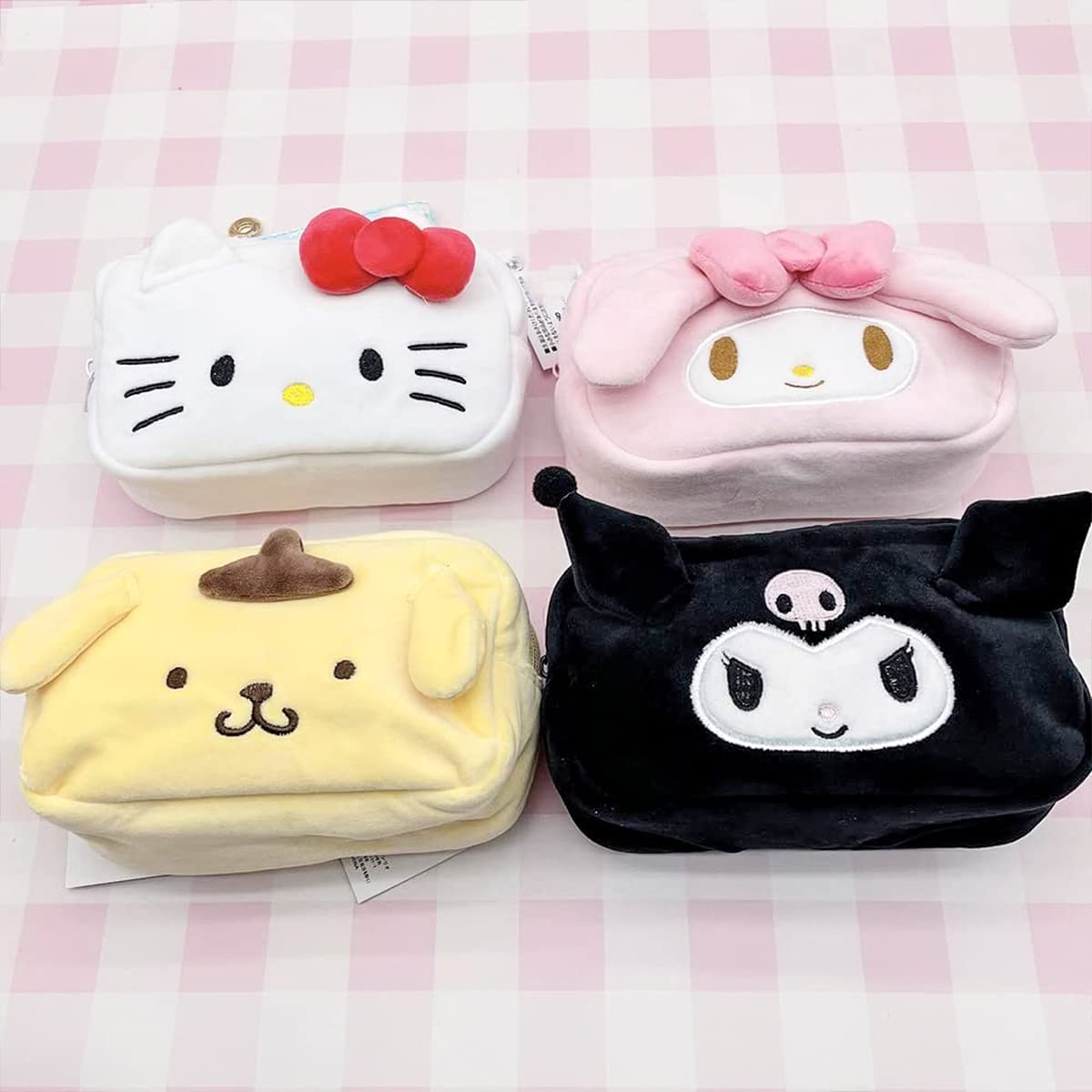 Cute Kitty Cosmetic Bag for Women & Girls - Kawaii Anime Cartoon Makeup Pouch with Large Capacity - Perfect for Travel, School, and Daily Beauty Essentials Storage