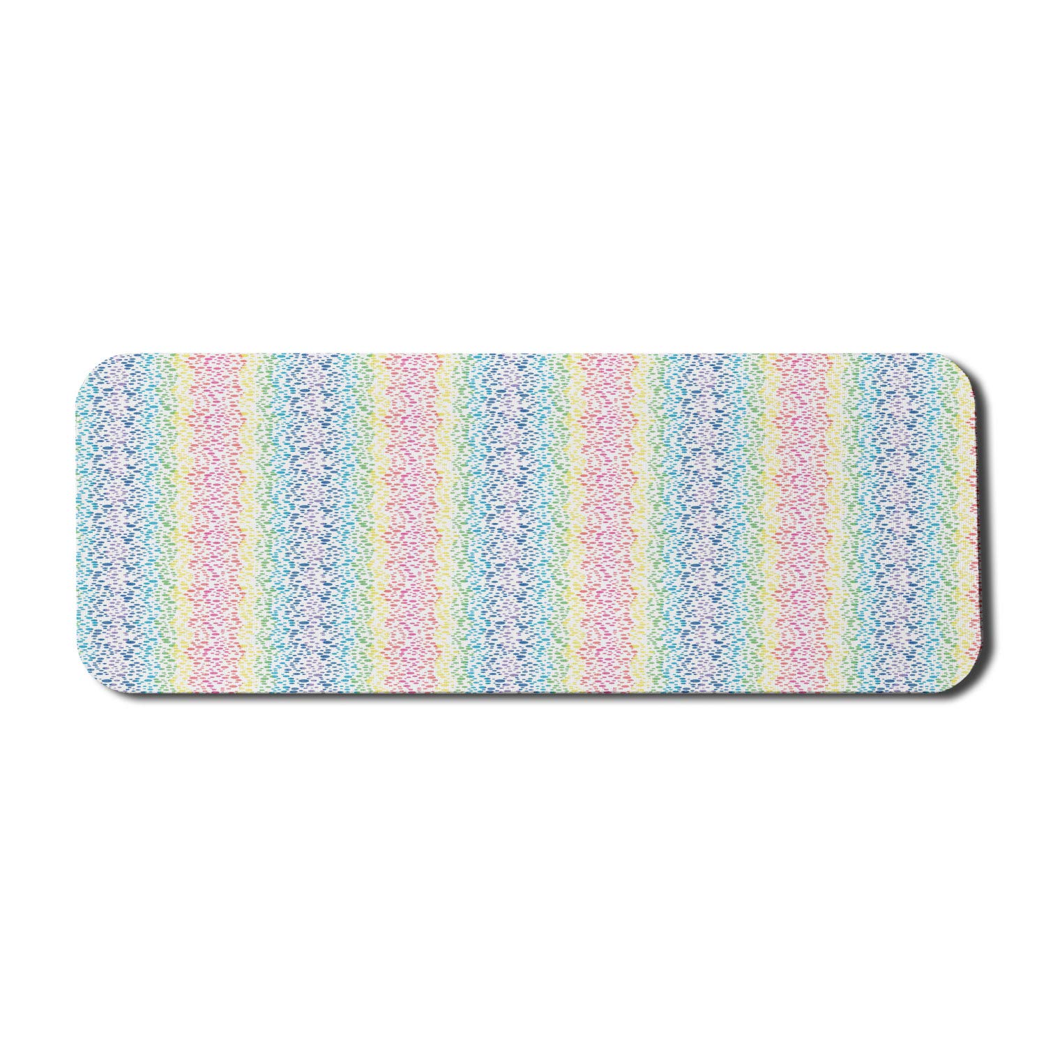 Ambesonne Large Geometric Computer Mouse Pad - Abstract Watercolor Rainbow Design, Non-Slip Rubber Base, 31