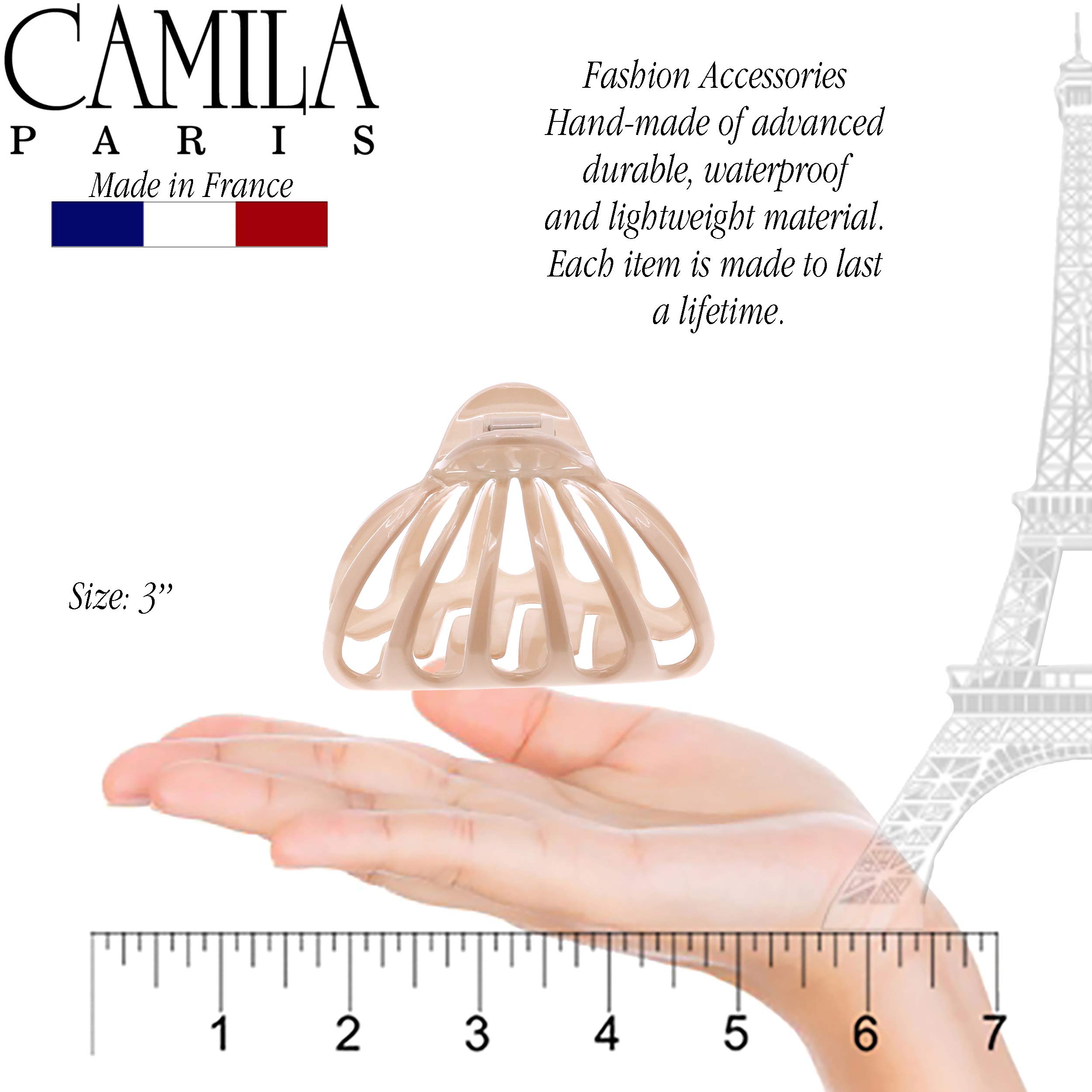 Camila Paris CP3051 2PK French Octopus Hair Clips for Women & Girls - Strong Hold No Slip Grip Hair Claw Clips for Thick & Voluminous Hair - Durable Fashion Hair Accessories Made in France - Perfect for Updos, Ponytails & Everyday Styling
