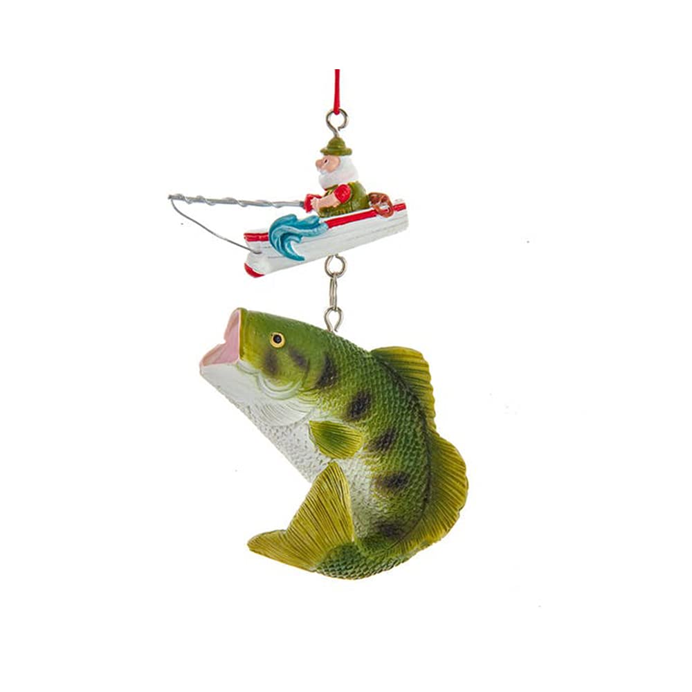 Santa Fishing Boat Christmas Ornament - Handmade Holiday Decoration for Tree, Gift, and Festive Home Decor