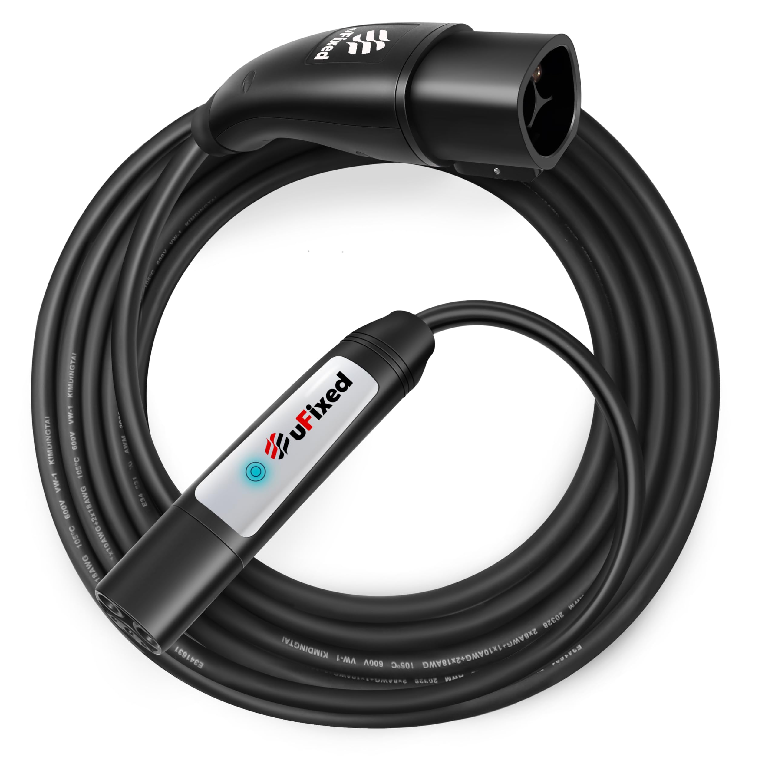**20FT 50A 240V 12KW Tesla Charger Extension Cable – Heavy Duty Extension Cord for Tesla Wall Charger & Mobile Charger – Perfect for Home, Garage, and Road Trip Charging**