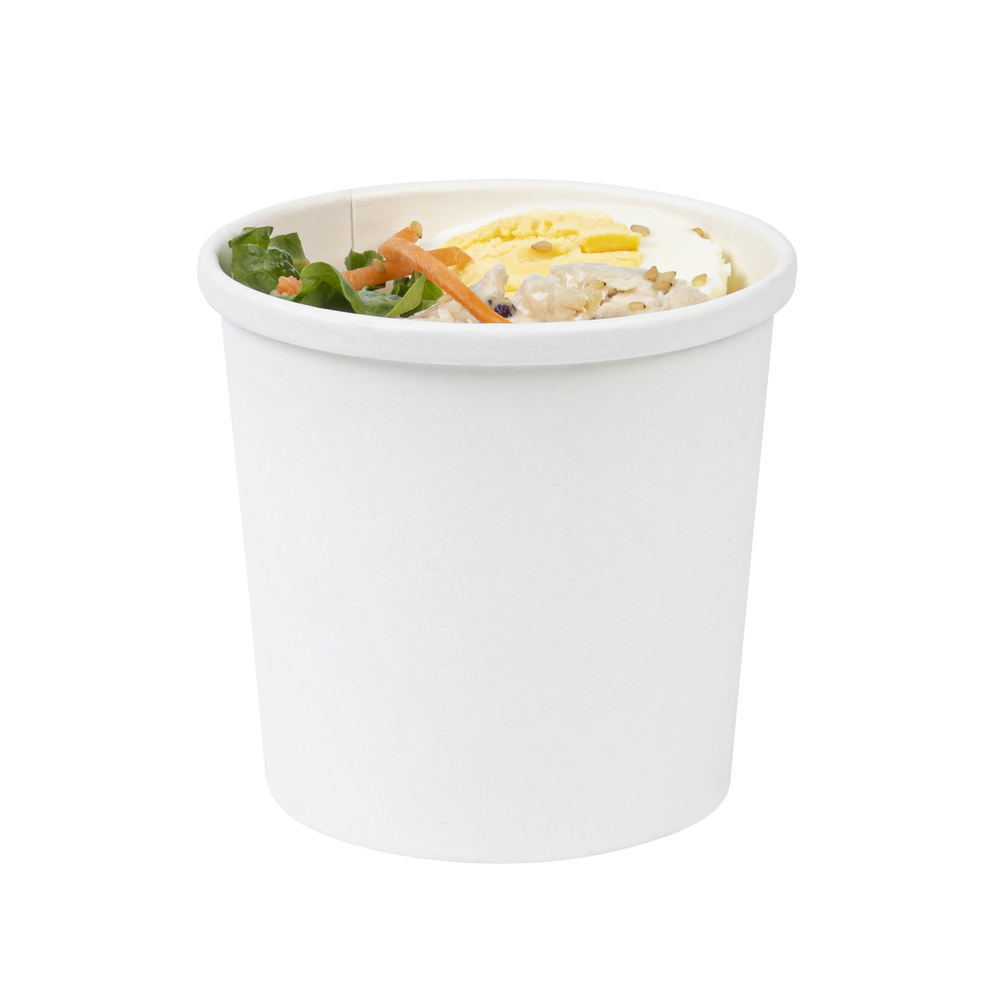 Restaurantware Bio Tek 12oz Disposable Soup Cups - 200 Pack Microwave Safe Paper Containers with Vented Lids (Sold Separately) for Hot & Cold Foods - White To-Go Soup Bowls Perfect for Desserts, Treats, Takeout, Catering & Restaurant Use