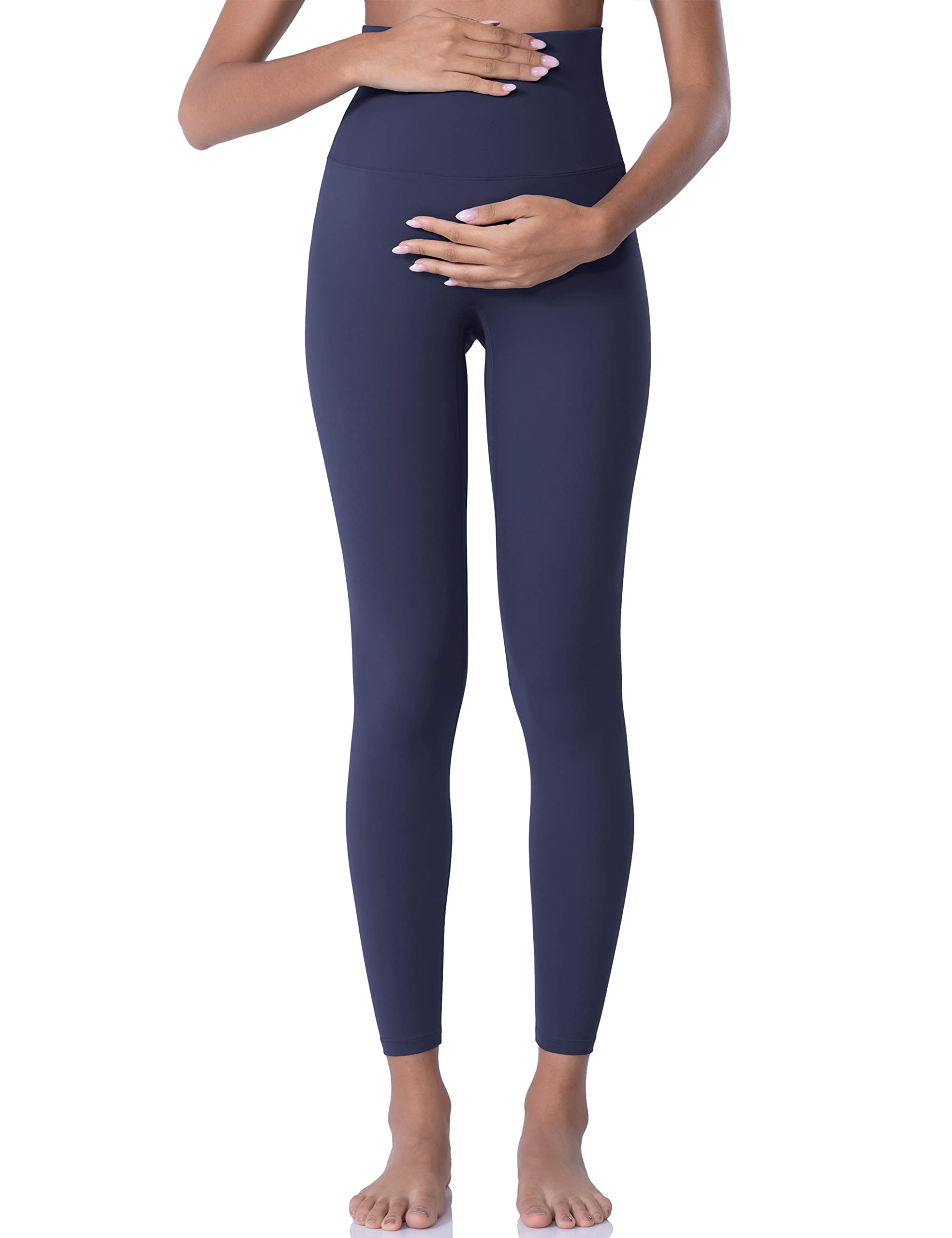 POSHDIVAH Women's Maternity Leggings - Over The Belly Pregnancy Yoga Pants for Workout & Active Wear - Soft Stretchy Comfort for Prenatal Fitness, Running & Daily Wear