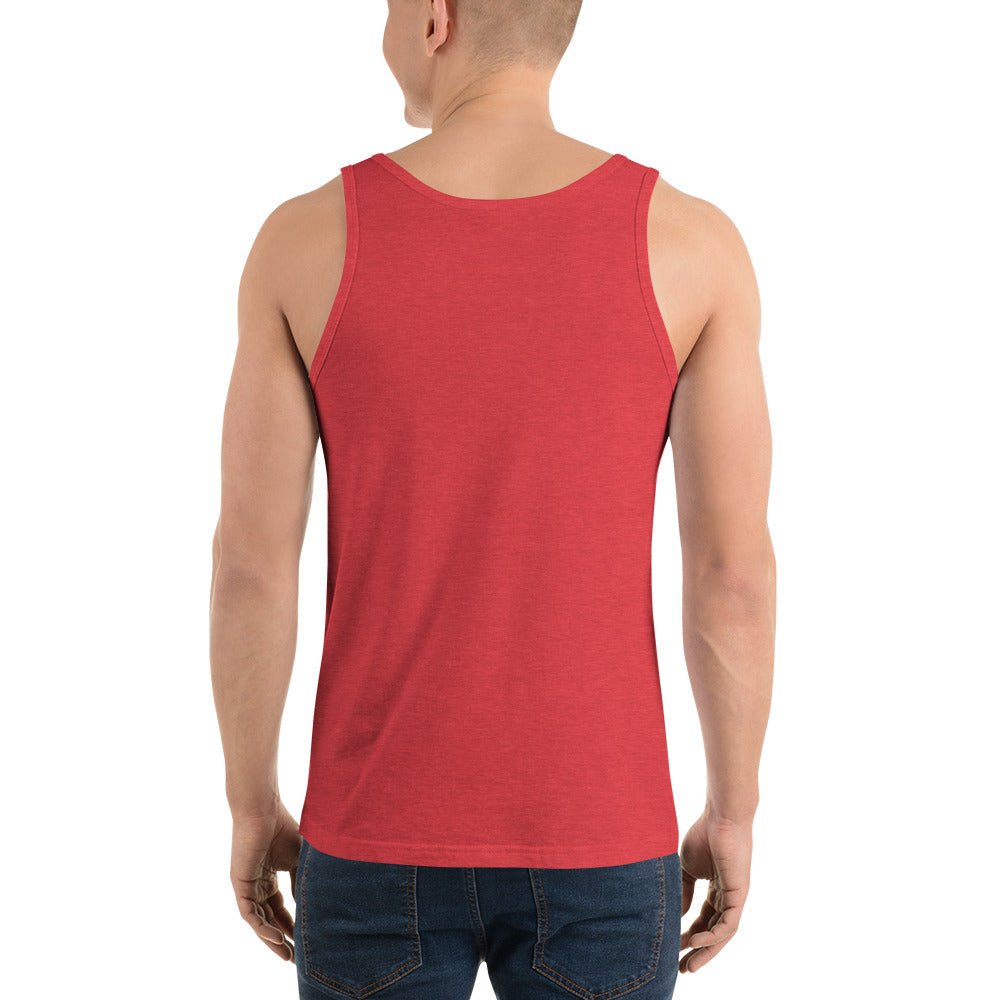 SoberFit Smiley Men's Tank Top - Sunshine Strength Series Workout Shirt for Gym, Running & Summer Outdoor Activities