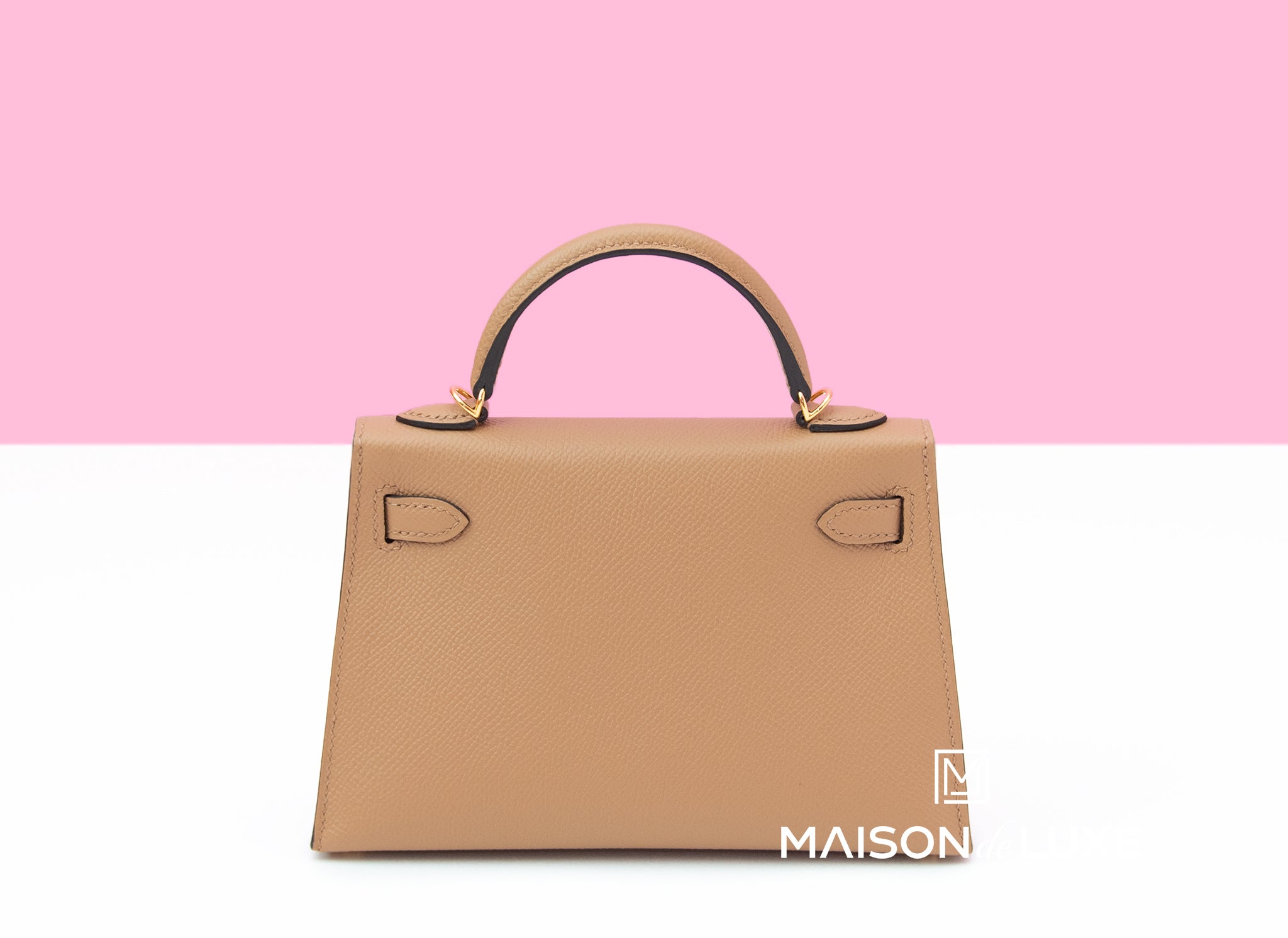 Hermes Mini Kelly II 20 Bag in Chai Epsom Leather with Gold Hardware - Luxury Crossbody Purse for Women, Perfect for Parties & Date Nights
