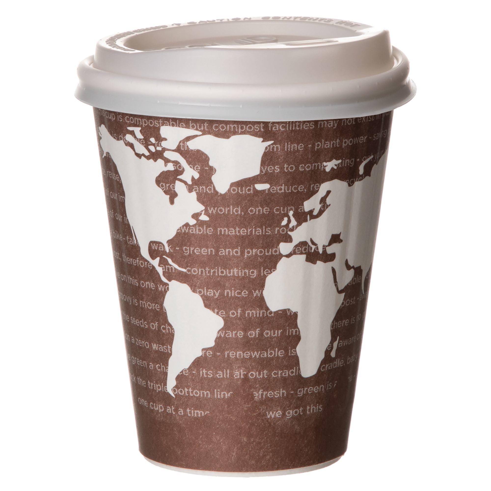 Eco-Friendly Compostable 8oz Disposable Coffee Cups - 800 Count Case, Double-Wall Insulated Hot Paper Cups with Plant-Based PLA Lining | No Sleeves Needed, Color Coded | Perfect for Offices, Cafés, and Eco-Conscious Events