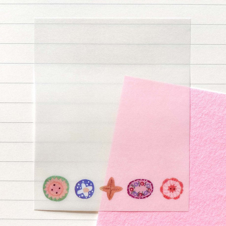 Aiko Fukawa Buttons Tracing Sticky Notes - Colorful Removable Memo Pads for Office, School & Craft Projects - Perfect for DIY, Scrapbooking & Bulletin Boards