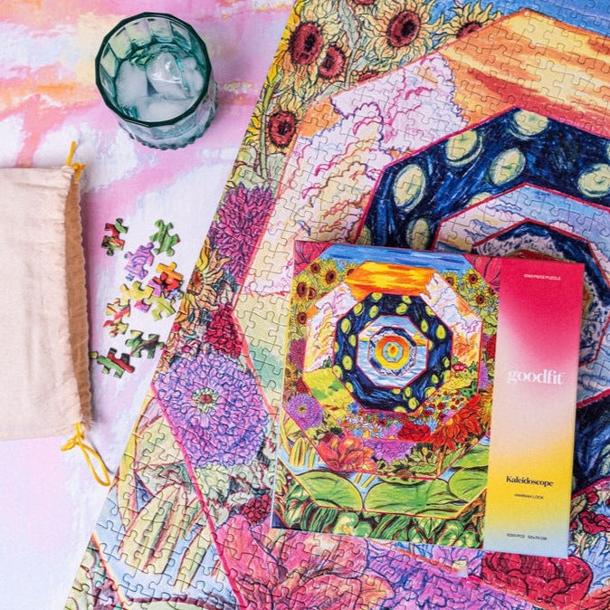 1,000 Piece Kaleidoscope Jigsaw Puzzle for Adults - Colorful Pattern Challenge, Family Game Night & Relaxation Activity