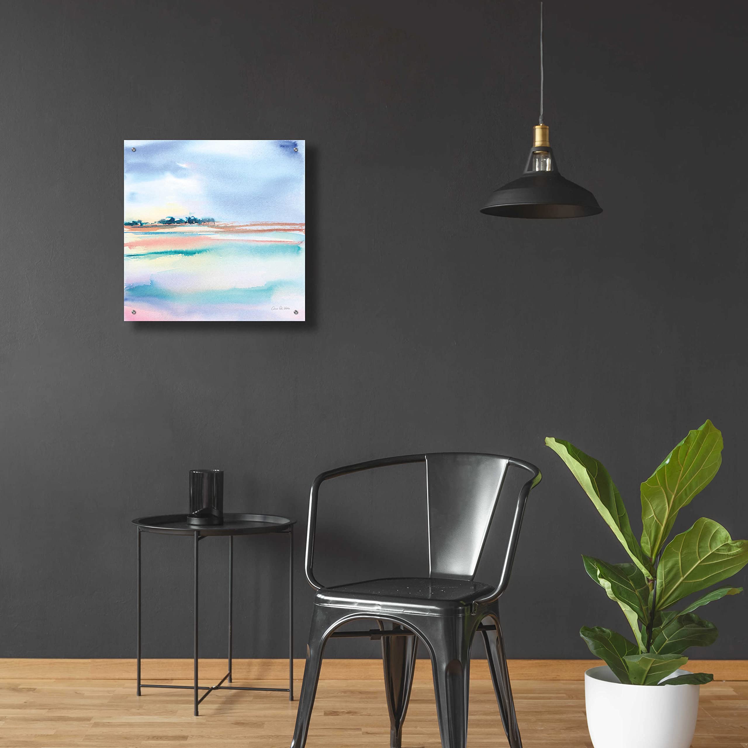 Epic 'Water And Sand' Acrylic Glass Wall Art by Alan Majchrowicz - 24x24 Inches Modern Abstract Painting for Living Room, Bedroom & Office Decor