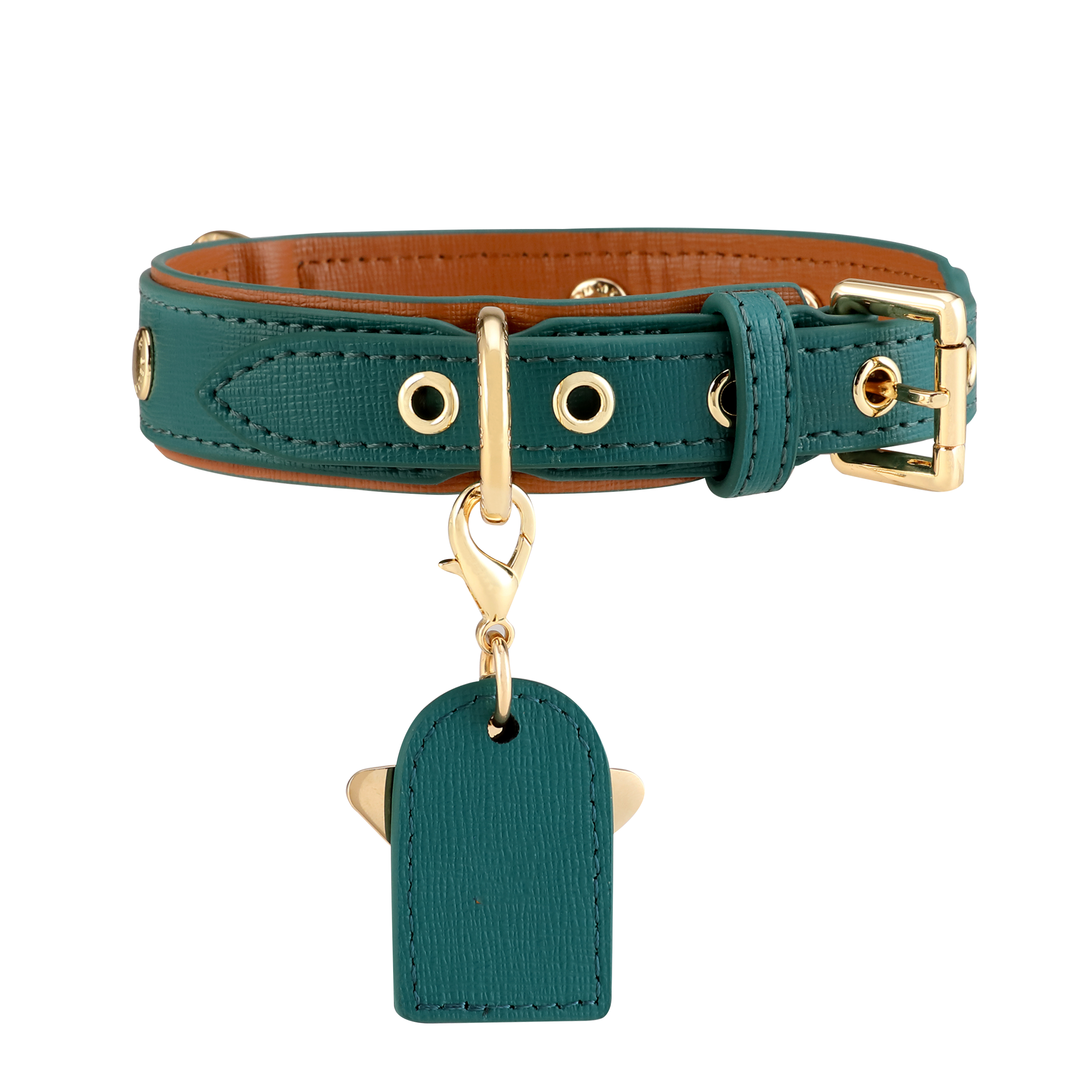 Premium Emerald Green & Brown Dog Collar - Durable & Adjustable Pet Collar for Small, Medium & Large Dogs - Perfect for Walks, Training & Outdoor Adventures