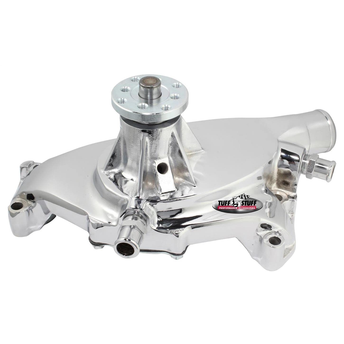 Tuff Stuff 1495AAREV Chrome Water Pump - High Performance Replacement for Cars & Trucks - Ideal for Engine Cooling & Overheating Prevention