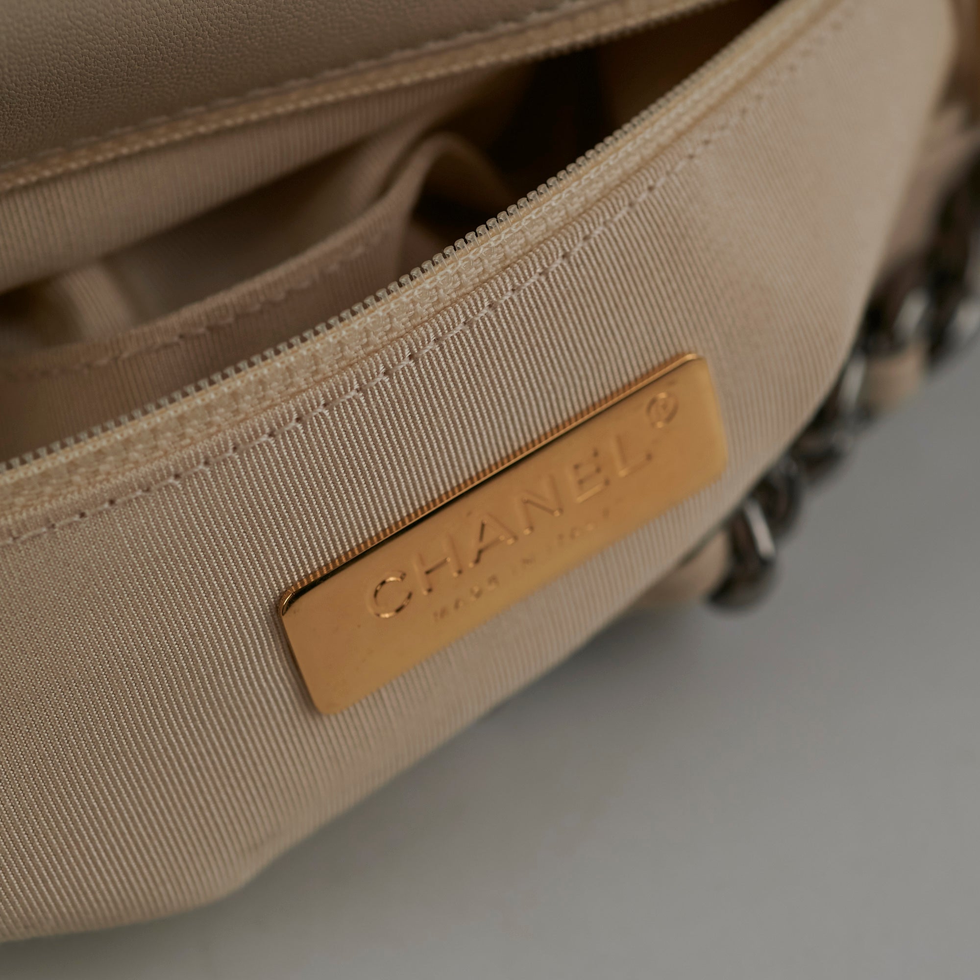 Chanel Small 19 Beige Leather Shoulder Bag - Luxury Designer Handbag for Women | Perfect for Work, Travel & Evening Events