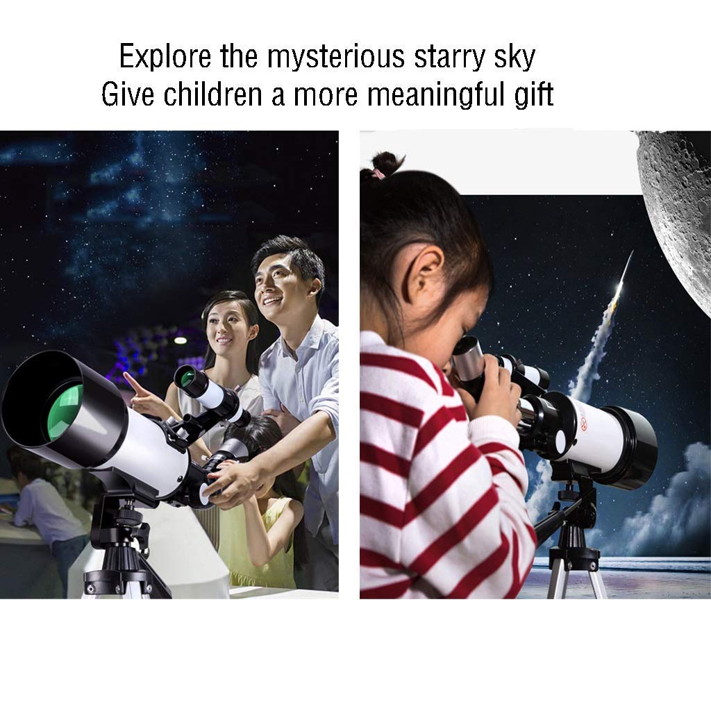 70mm Aperture 400mm AZ Mount Refractor Telescope for Astronomy Beginners & Kids - Portable Travel Telescope with Tripod for Stargazing, Camping & Outdoor Adventures (Package A)