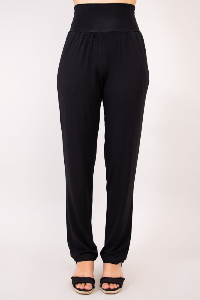Clair High-Waisted Bamboo Pants for Women - Breathable & Comfortable Black Trousers - Perfect for Work, Travel & Casual Wear