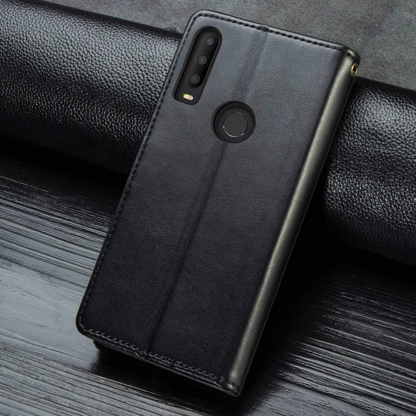 Vintage Leather Phone Case for Alcatel 3X 2019 - Slim Protective Cover with Card Holder, Photo Frame & Kickstand | Multi-Functional Wallet Case for Daily Use, Travel & Business