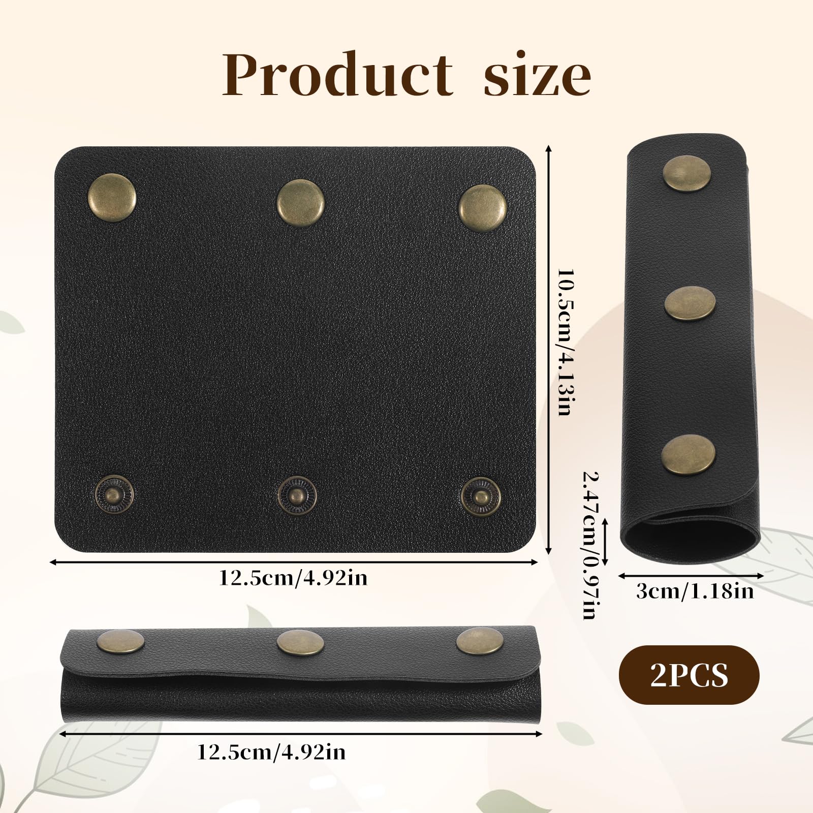 2 Pcs PU Leather Handle Wrap Covers - Soft Purse Strap Protector for Bags, Travel Luggage & Suitcases | Comfortable Grip Enhancer for Handles | Perfect for Daily Use, Commuting & Traveling