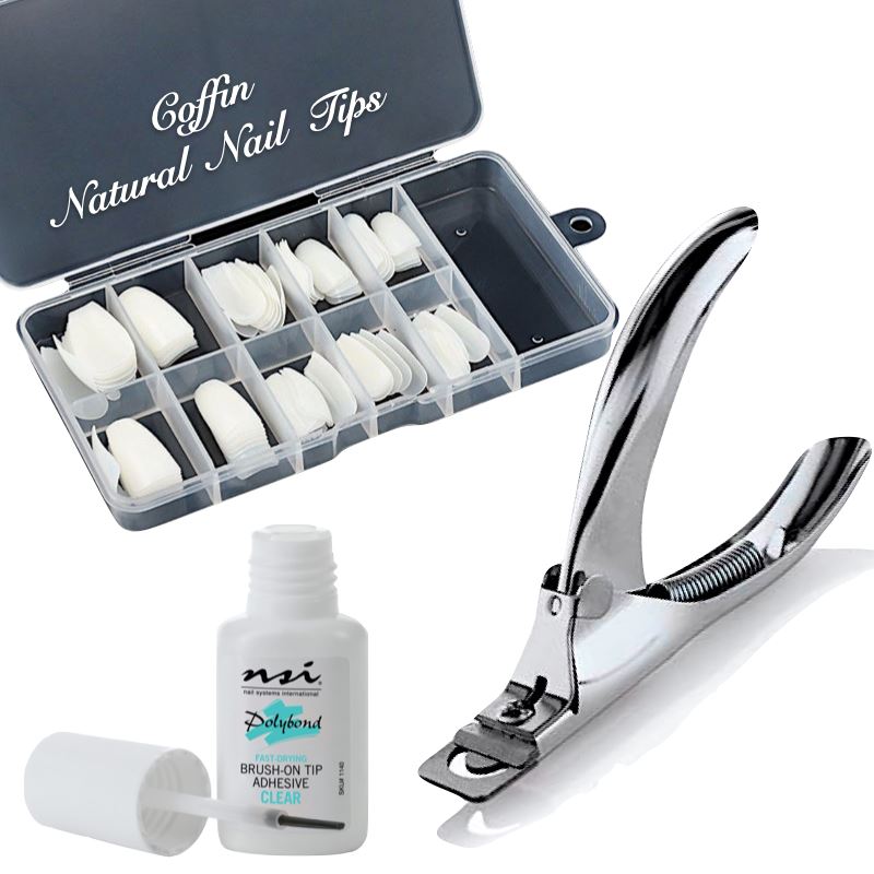 Professional Coffin Nail Tips Set - 500pcs Long Stiletto False Nail Extensions for Acrylic & Gel Nails - Perfect for Halloween, Gothic & Vampire Nail Art Designs