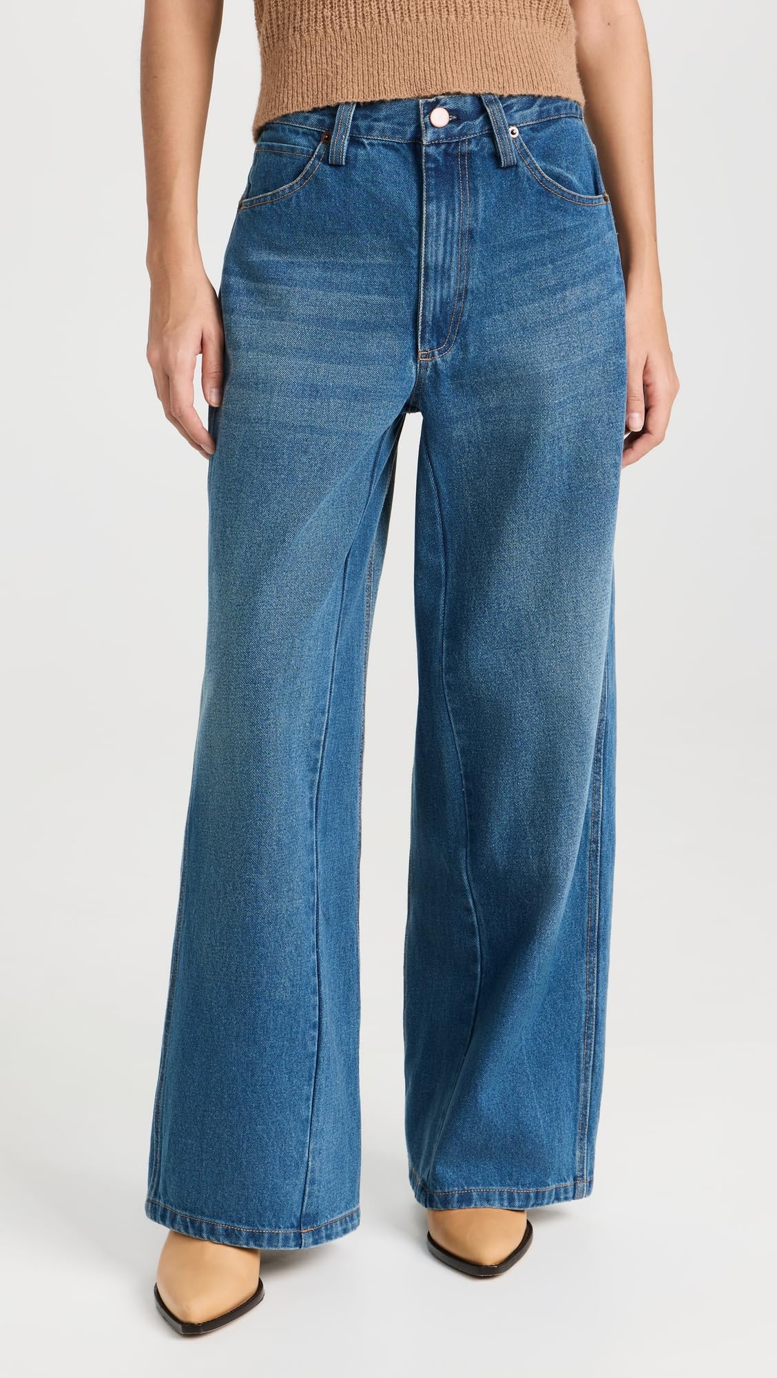 Sea Women's Elena Denim Baggy Pants - High Waisted Loose Fit Jeans for Casual Wear | Perfect for Street Style, Work & Everyday Outfits