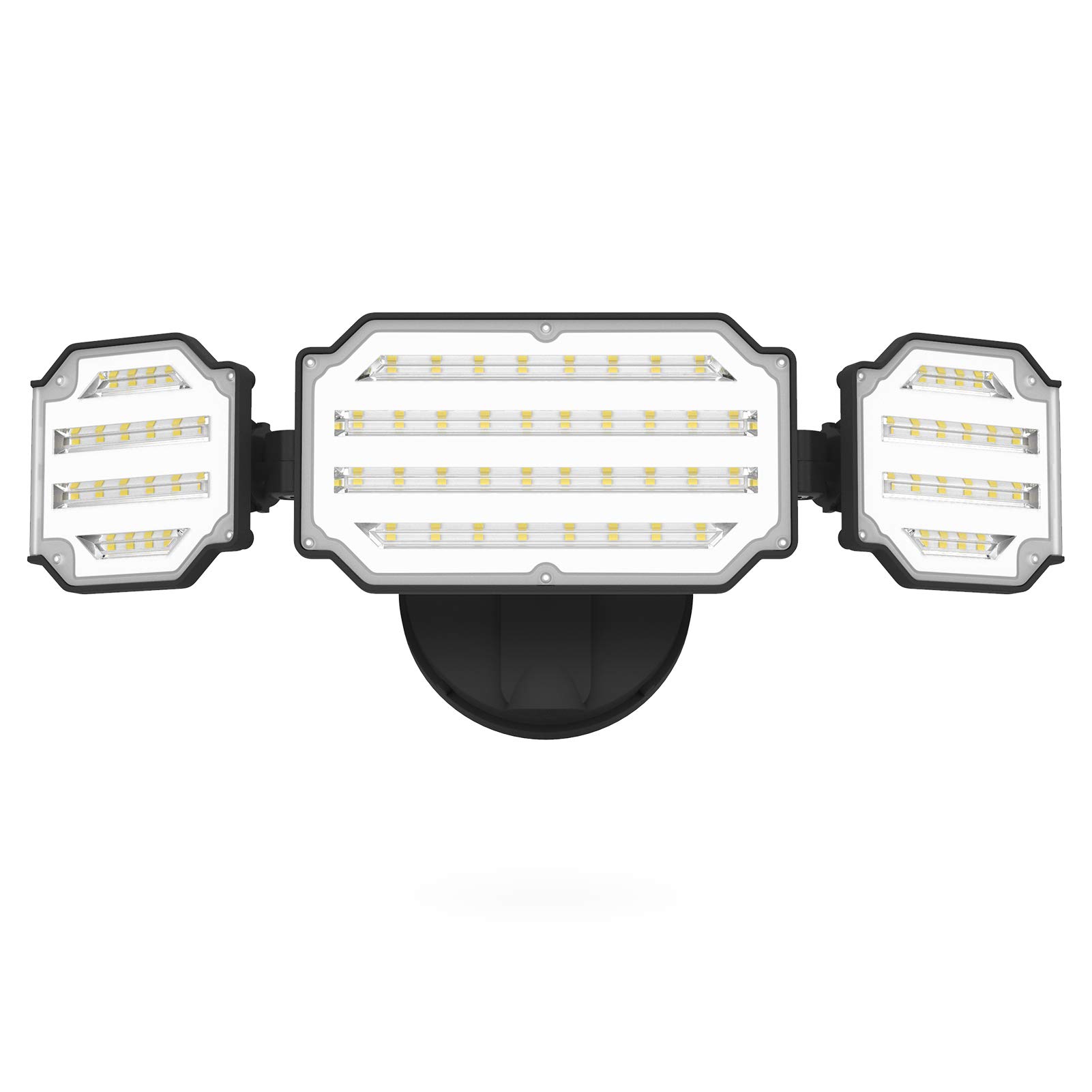LEPOWER 45W LED Flood Light 4500LM Outdoor Security Light - 5000K Daylight White, 3 Adjustable Heads, IP65 Waterproof, Switch Controlled for House, Garage, Yard, Garden & Backyard (Black) - Perfect for Landscape Lighting, Driveway Illumination & Property Security