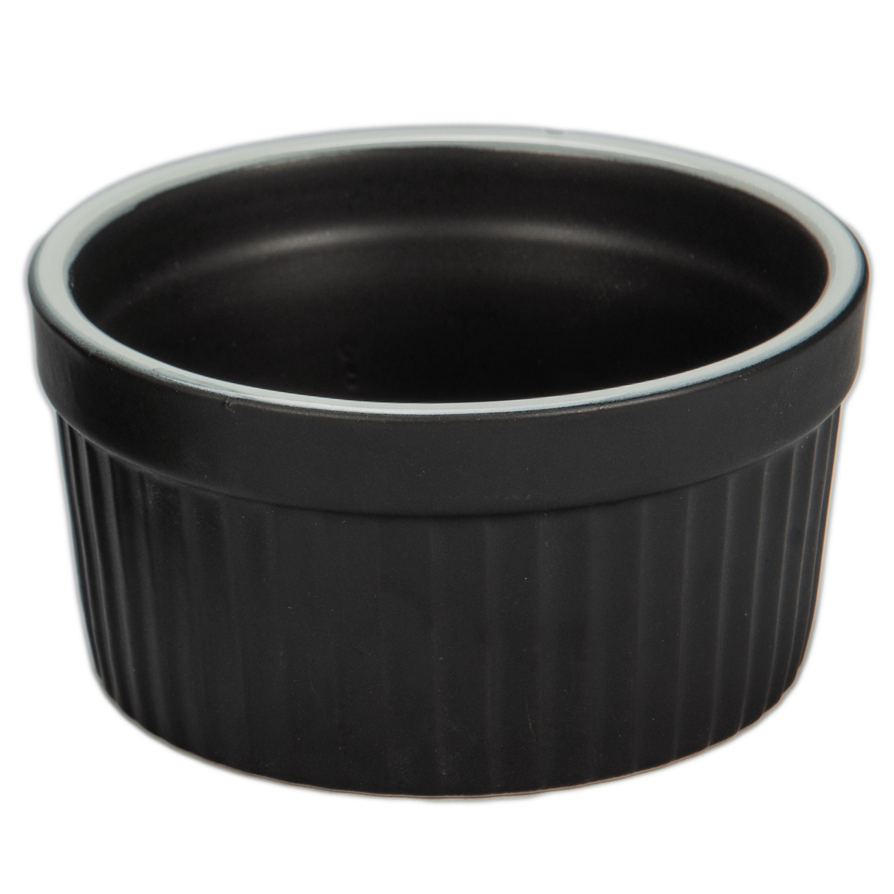 Premium BIA Tempo Ramekin Set - 6oz Onyx Black Ceramic Baking Dishes for Soufflés, Crème Brûlée & Desserts - Elegant Kitchen Serveware for Restaurants & Home Chefs