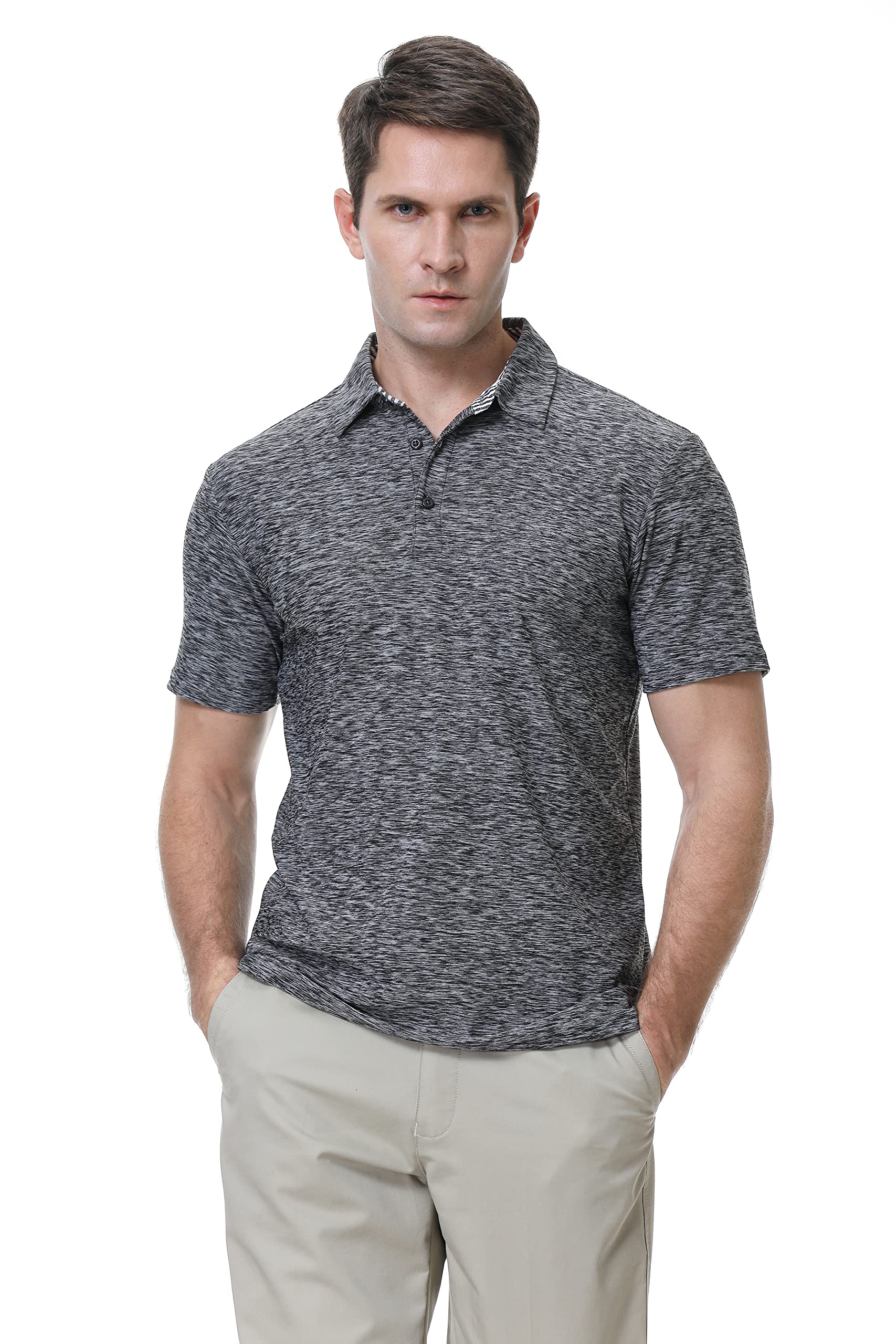 KevaMolly Men's Short Sleeve Polo Shirts - Breathable Casual Golf Shirts, Regular Fit for Work, Golf & Outdoor Activities