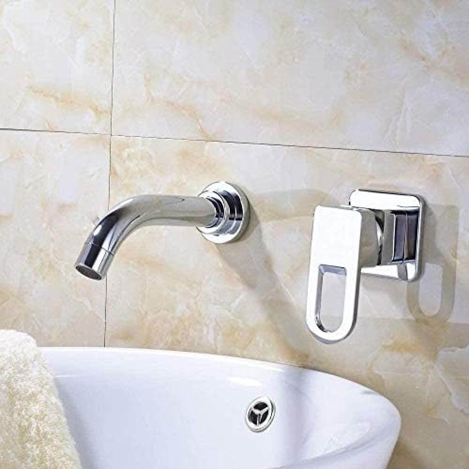 CRJUS Single Handle Kitchen Faucet - Chrome Plated Bathroom Sink Mixer Tap for Modern Homes | Perfect for Bathroom Vanity, Guest Washroom & Small Space Installation