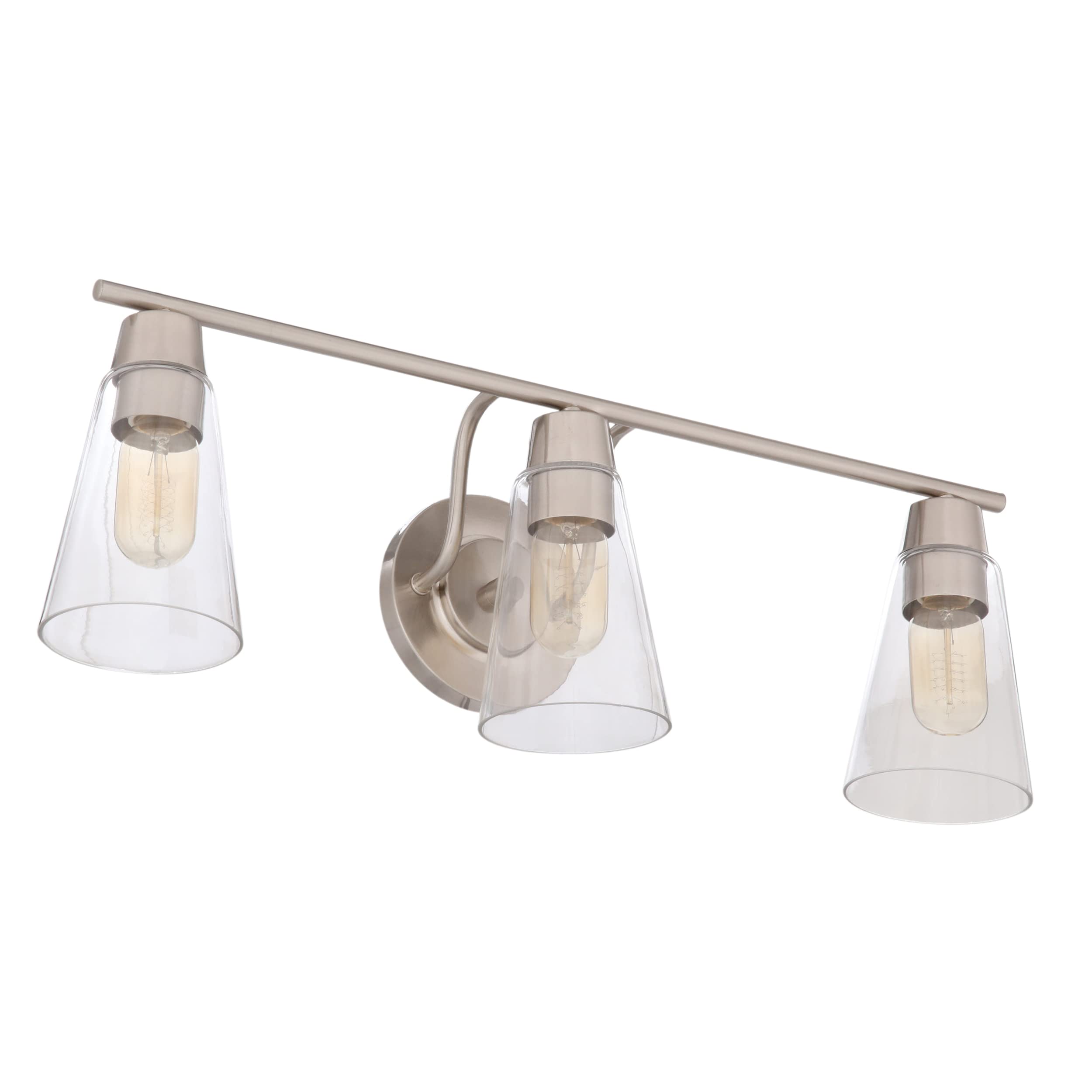 Designers Fountain Echo 3-Light Bathroom Vanity Lighting Fixture in Satin Platinum (87803-SP) - Perfect for Modern Bathroom, Powder Room, and Master Suite Decor