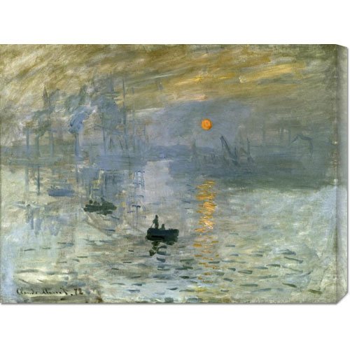 Claude Monet 'Impression: Sunrise' Stretched Canvas Wall Art - Famous Oil Painting Reproduction for Home & Office Decor