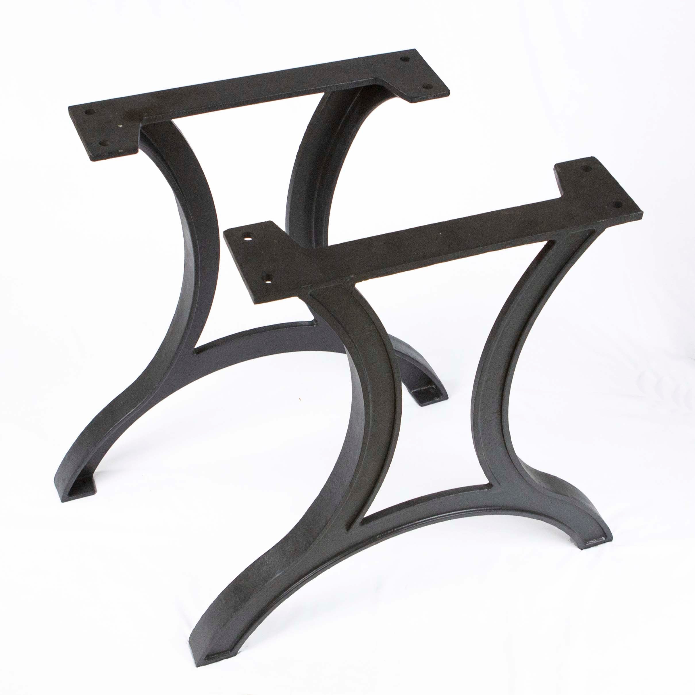 Heavy Duty CN710 Cast Iron Dining Table Legs - 1 Pair (Set of 2) for Rustic Farmhouse, Industrial Style Kitchen & Outdoor Furniture