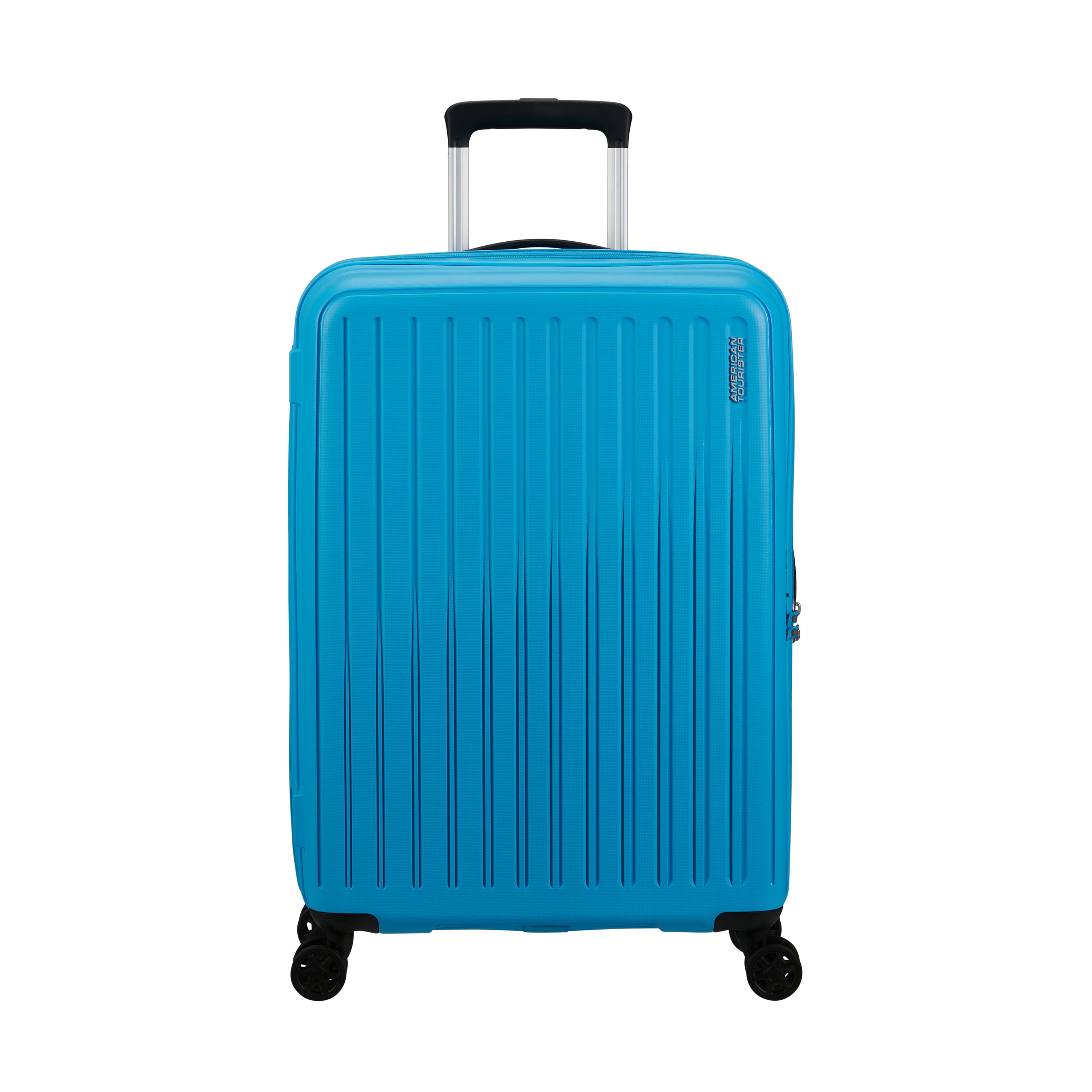 American Tourister Rejoy Spinner Expandable 3-Piece Luggage Set - Lightweight Hardshell Suitcase with 360° Wheels for Travel, Business & Vacation (Black)