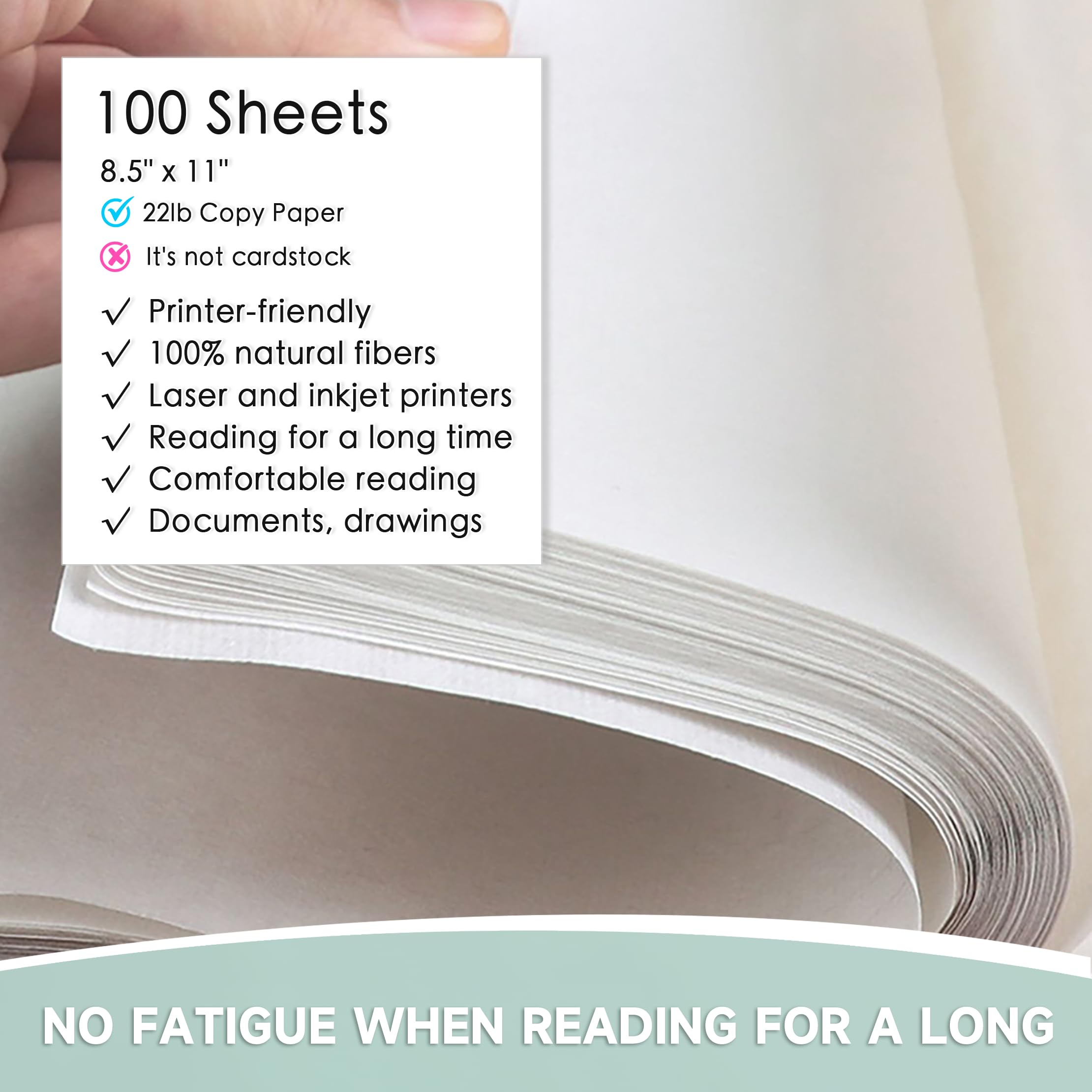 Premium 22 lb Ivory Copy Printer Paper - 100 Sheets, 8.5