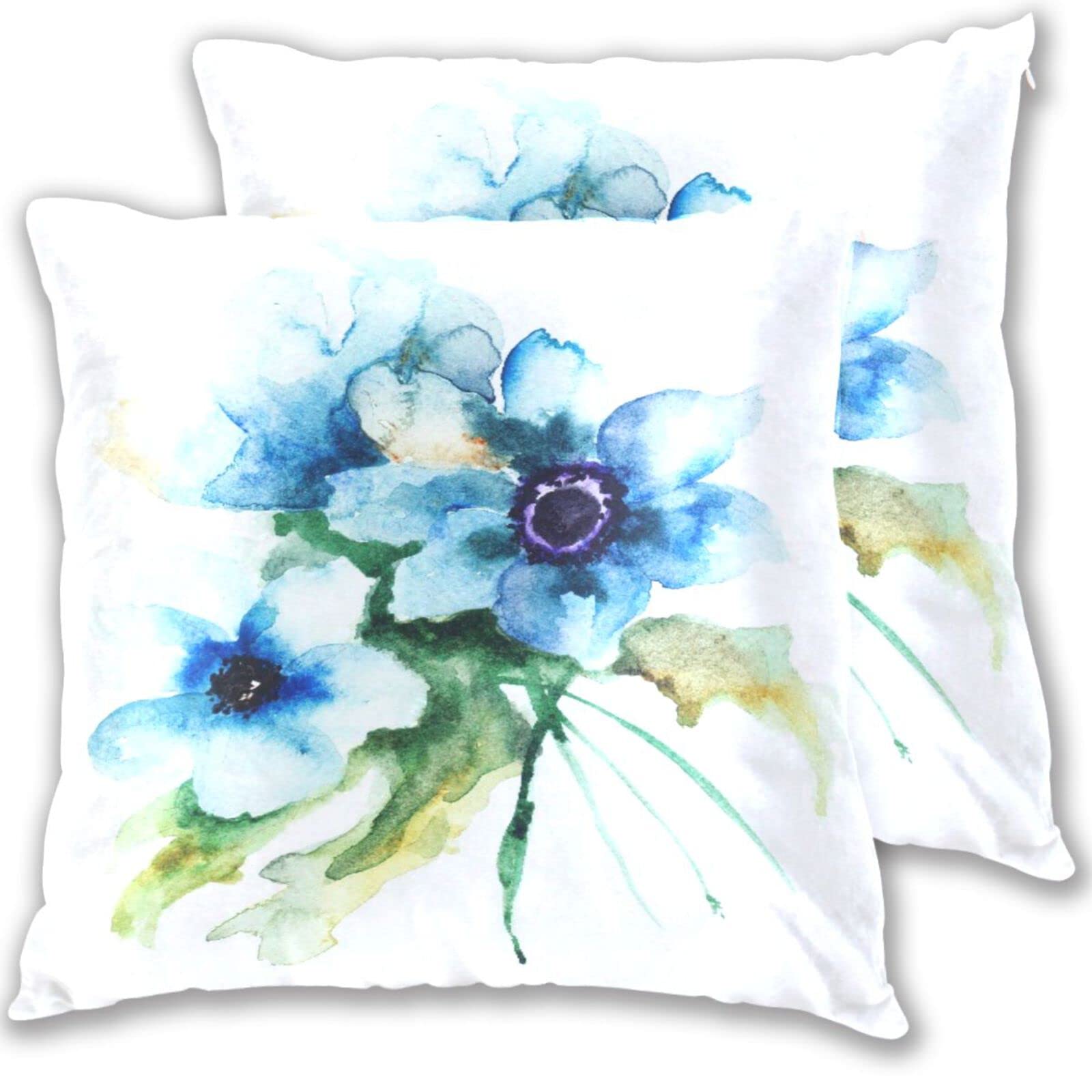 LONSANT 16x16 Inch Decorative Throw Pillow Covers Set of 2 - Floral Leaf Bouquet Nature Art Square Pillow Cases for Sofa, Couch, Bedroom & Living Room Decor - Perfect for Home Styling and Seasonal Refresh
