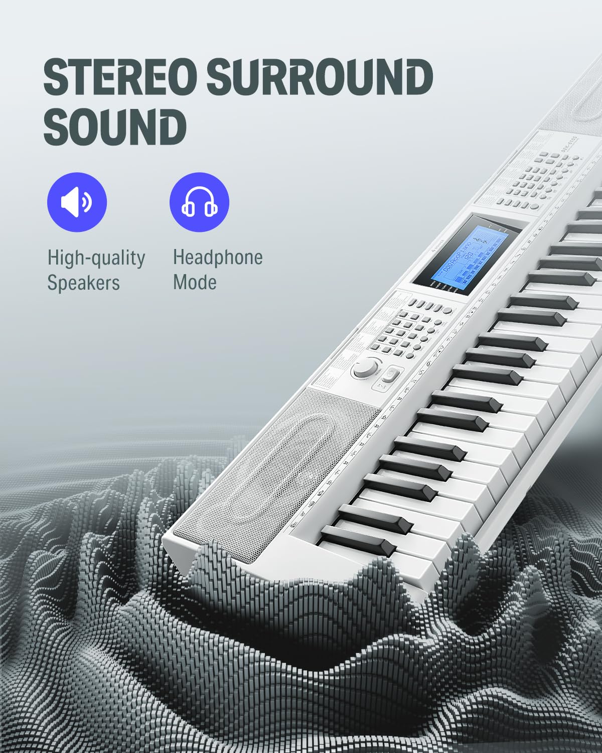 Donner 61-Key Digital Piano Keyboard with 249 Voices & Rhythms - Complete Electric Keyboard Kit Includes Stand, Stool, Microphone - Perfect for Beginners & Home Music Practice (DEK-610S, White) - Ideal for Piano Learning, Music Composition & Family Entertainment