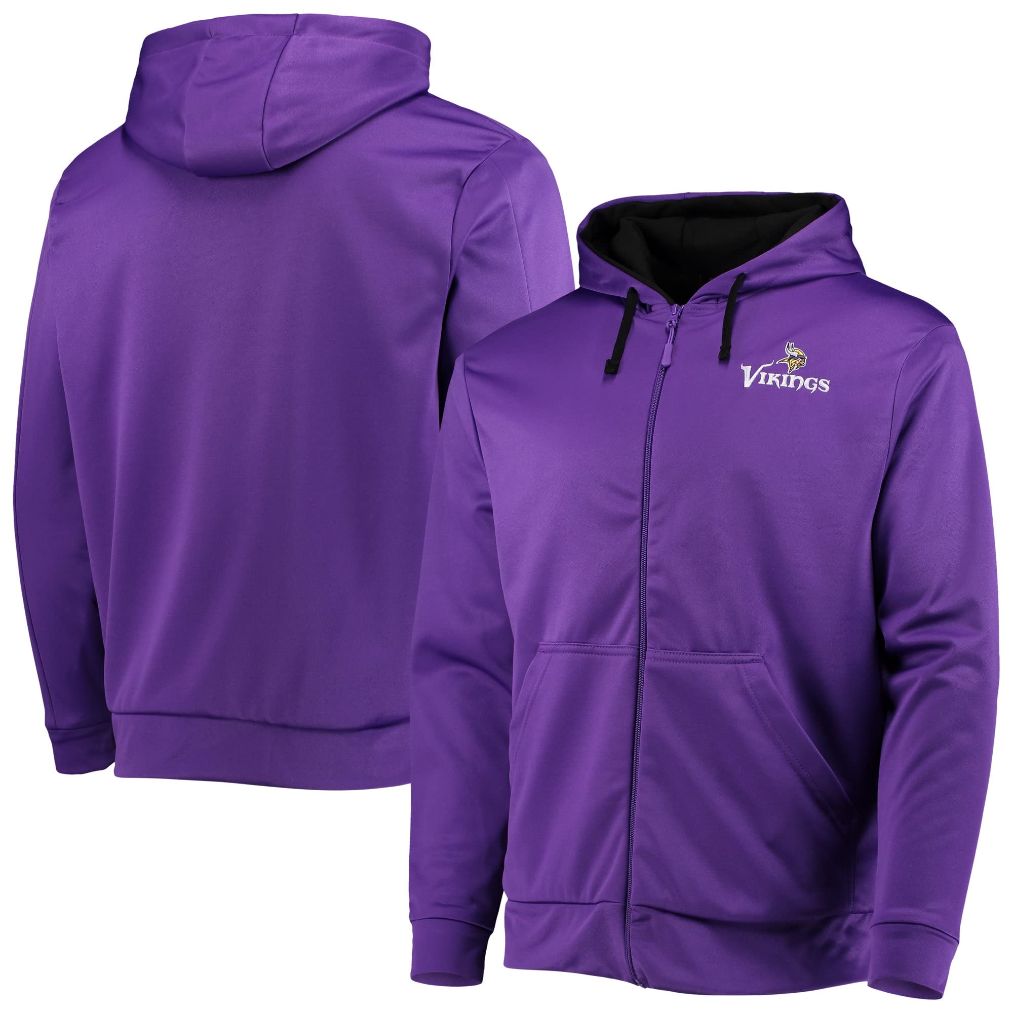 Dunbrooke Men's Minnesota Vikings Purple & Black Full-Zip Hooded Sweatshirt - Warm & Comfortable for Game Day, Tailgating & Casual Wear