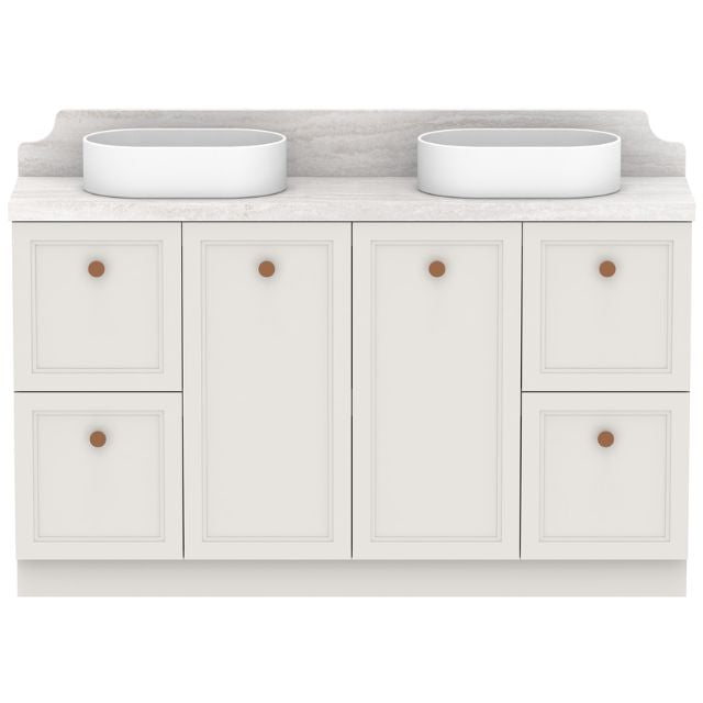 ADP Mabel Ensuite Floor Standing Vanity with Cherry Pie Premium Solid Surface Benchtop - Modern Bathroom Vanity with Storage for Home & Hotel Use