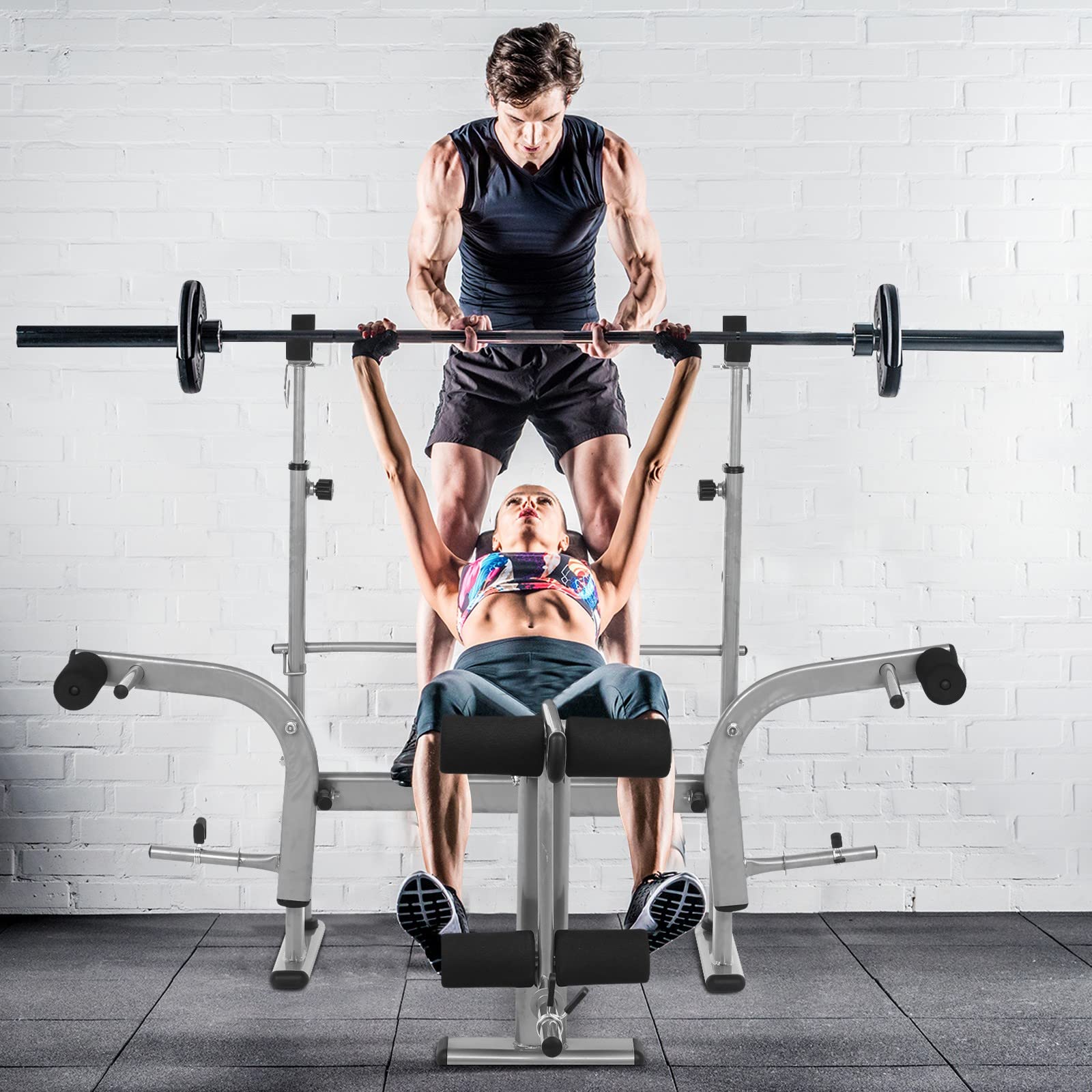 VISDRON Adjustable Weight Bench Set - Multifunctional Home Gym Equipment for Bench Press, Sit-Ups, Dumbbell & Decline Workouts - Perfect for Indoor Strength Training & Ab Exercises