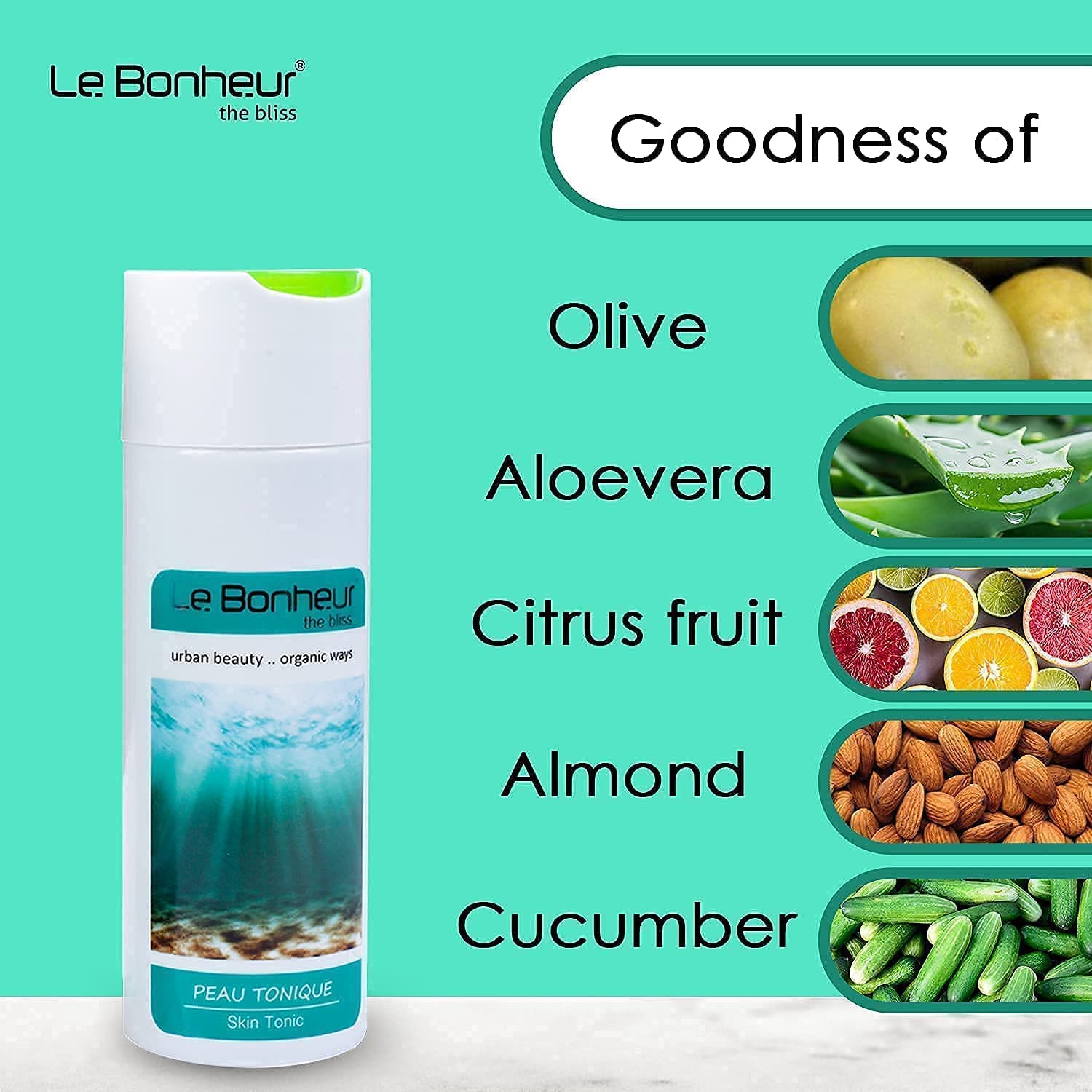 Alcohol-Free Skin Tonic for Acne Scars & Brightening - Le Bonheur Peau Tonique (160ml) | Gentle Facial Treatment for Clear, Glowing Skin | Perfect for Daily Skincare Routine & Post-Acne Care