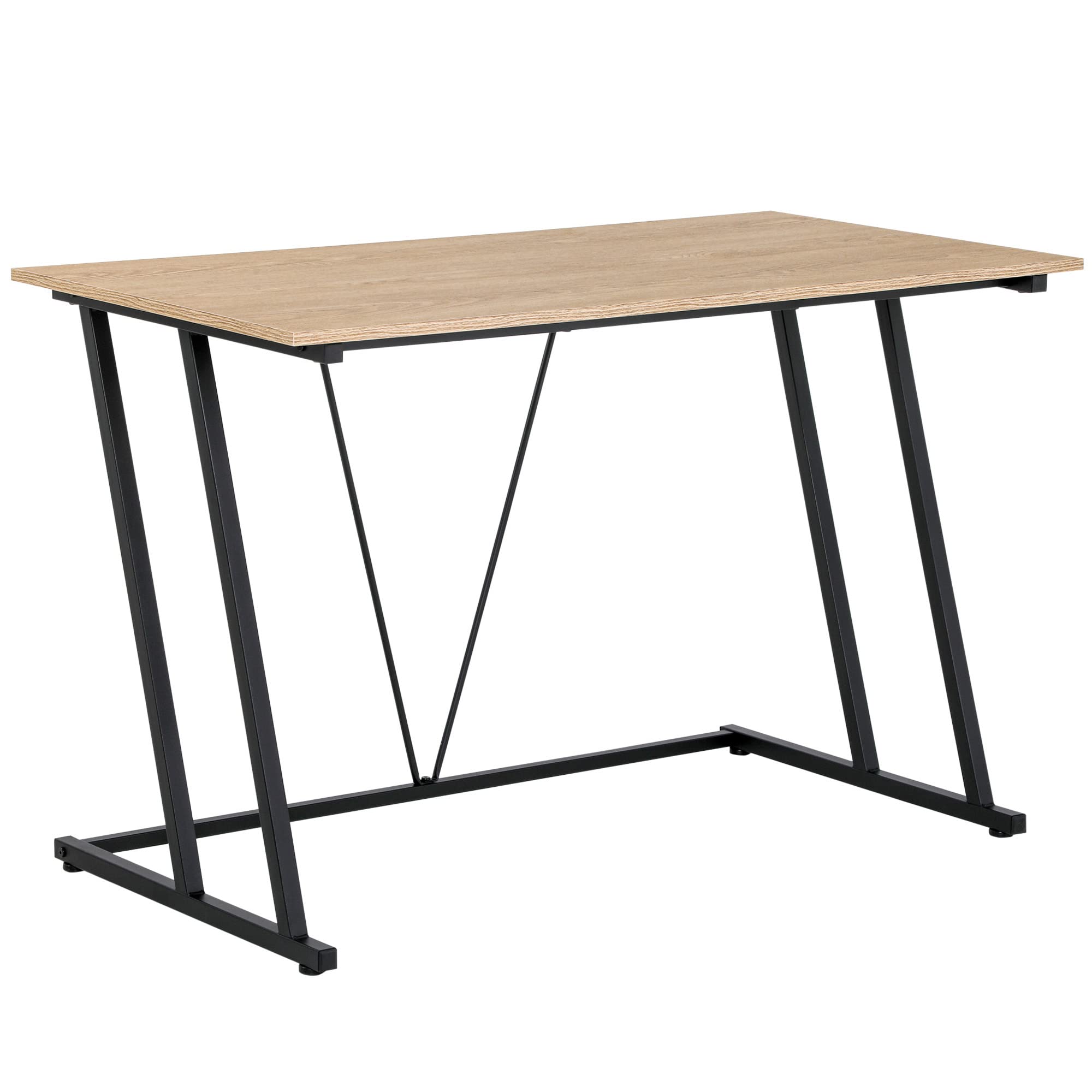 HOMCOM Black Home Office Computer Desk - Sturdy Z-Shaped Metal Frame & MDF Tabletop - Perfect for Small Spaces, Dorm Rooms & Work from Home Setups