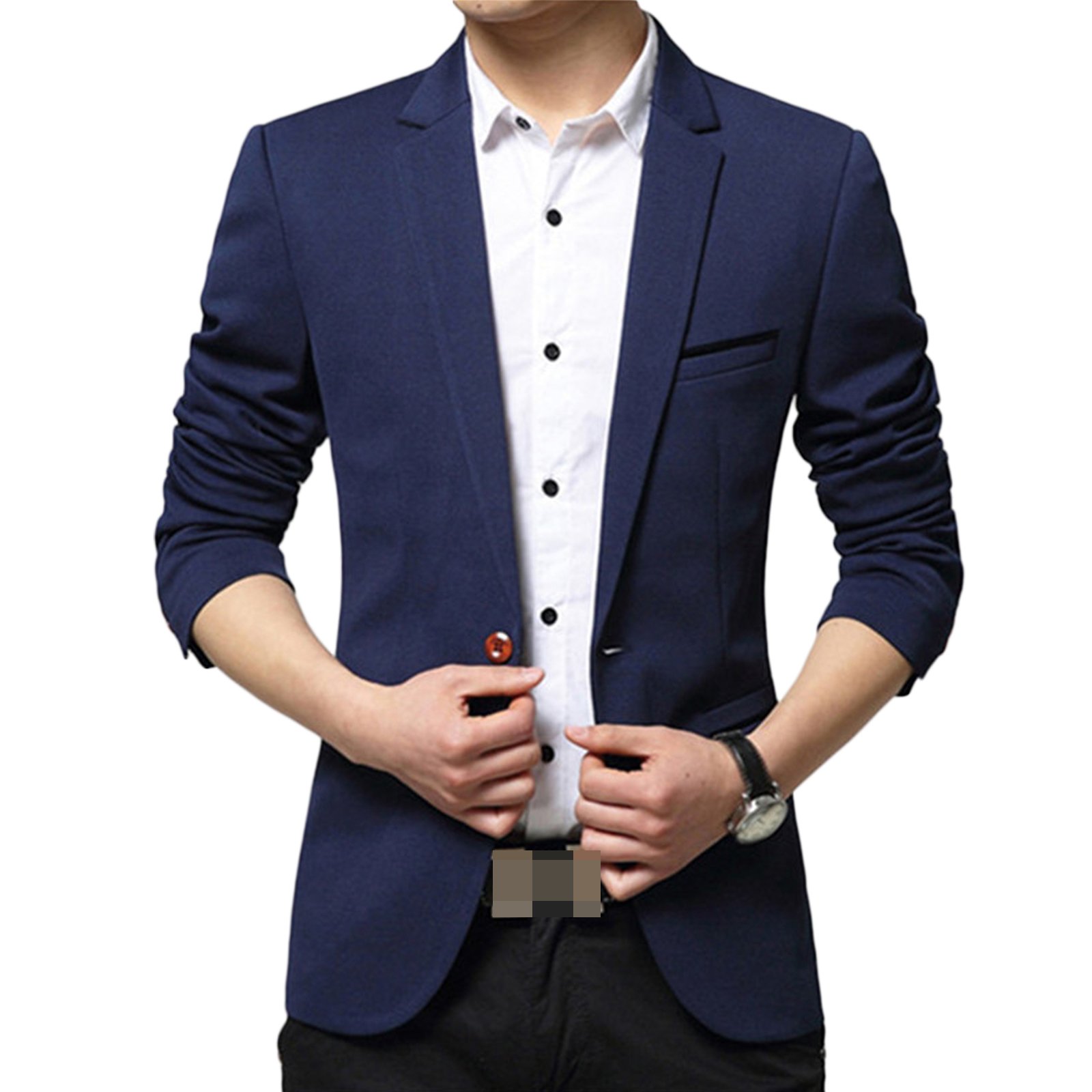 LEOCLOTHO Men's Slim Fit Single Button Blazer Jacket - Lightweight Business Casual Suit for Office, Wedding & Formal Events