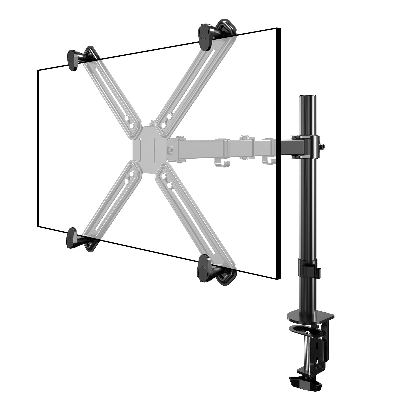 Heavy Duty Single Monitor Desk Mount with Non-VESA Adapter - Adjustable Monitor Arm for 17-32 Inch Screens | Perfect for Home Office, Gaming Setup & Workspace Ergonomics