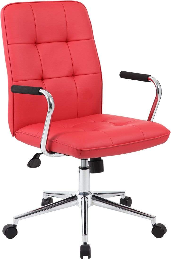 Ergonomic Boss Modern Office Chair with Chrome Arms - Adjustable Height & Lumbar Support - Black [B331 BK] for Home Office, Gaming & Executive Workspace